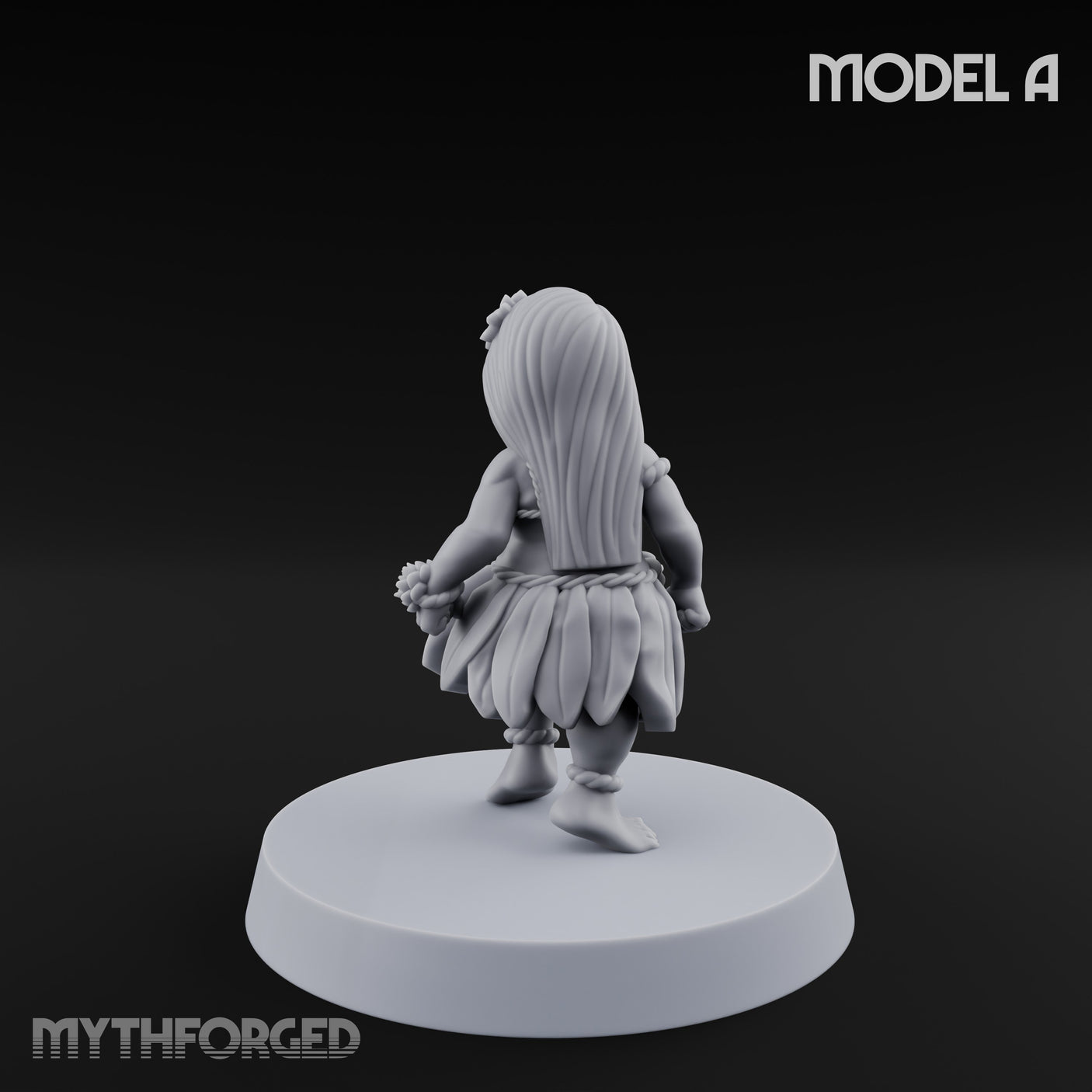 Hula Dancing Halfling Dancer A Miniature for Dungeons and Dragons, Pathfinder or other TTRPGs