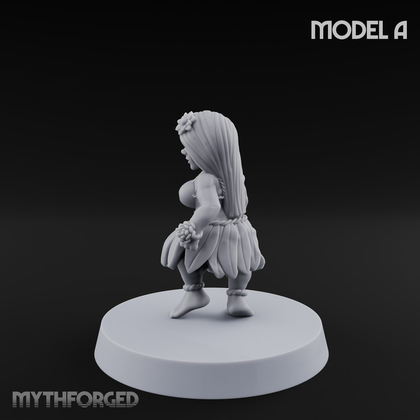 Hula Dancing Halfling Dancer A Miniature for Dungeons and Dragons, Pathfinder or other TTRPGs