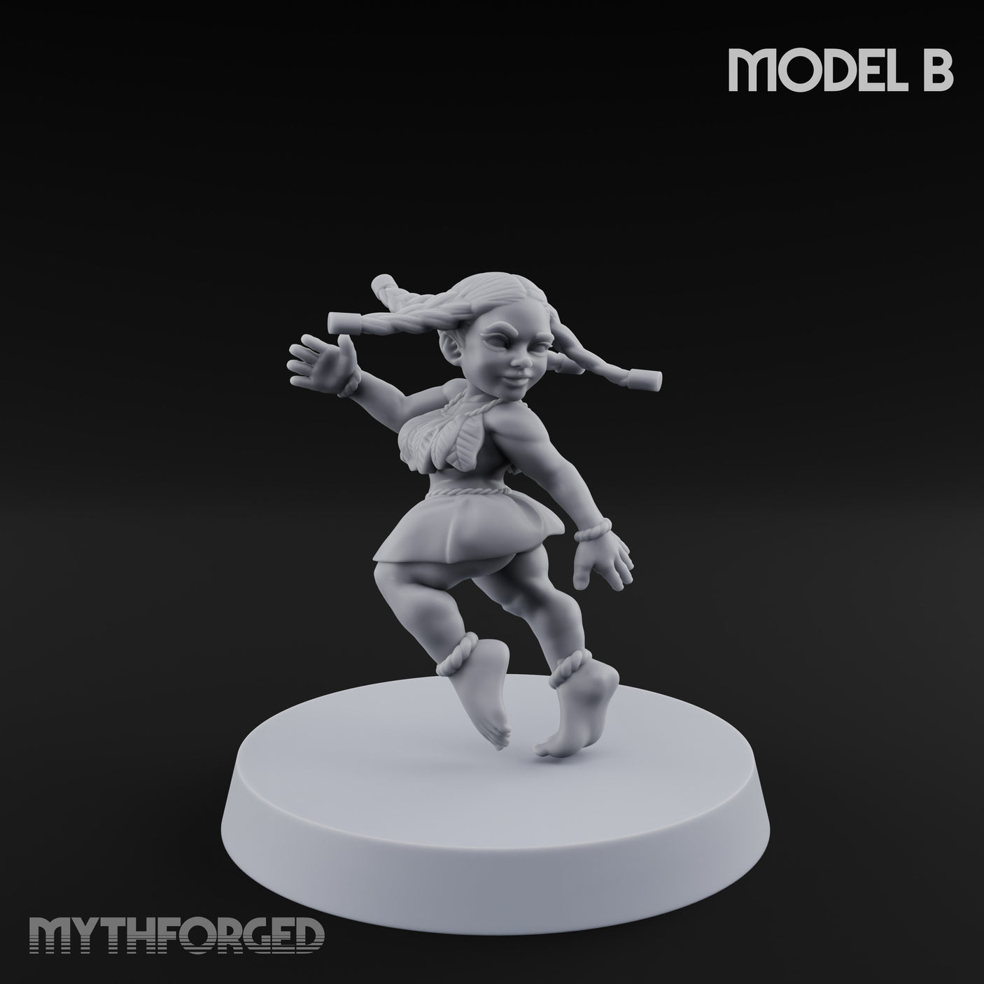 Hula Dancing Halfling Dancer B Miniature for Dungeons and Dragons, Pathfinder or other TTRPGs