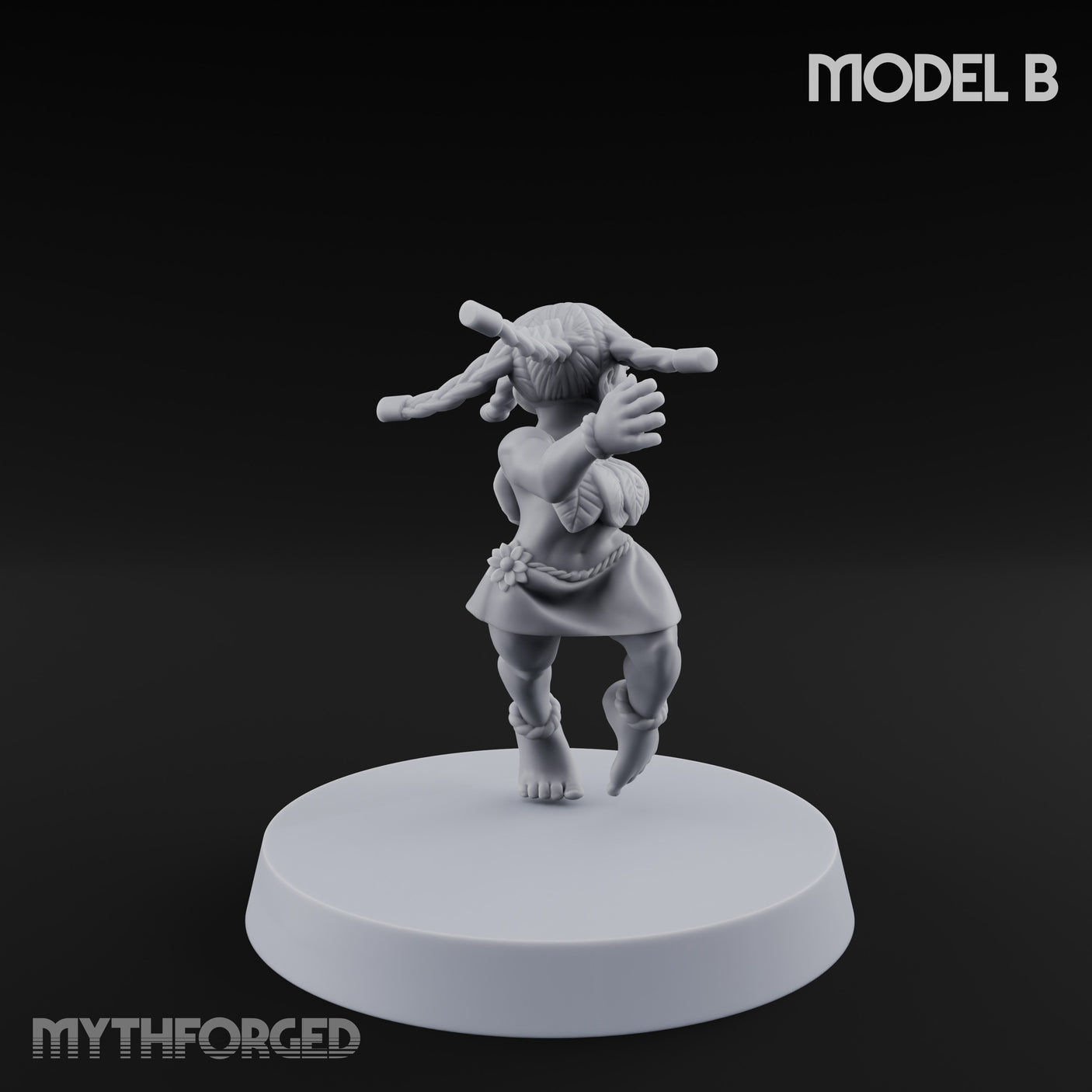 Hula Dancing Halfling Dancer B Miniature for Dungeons and Dragons, Pathfinder or other TTRPGs