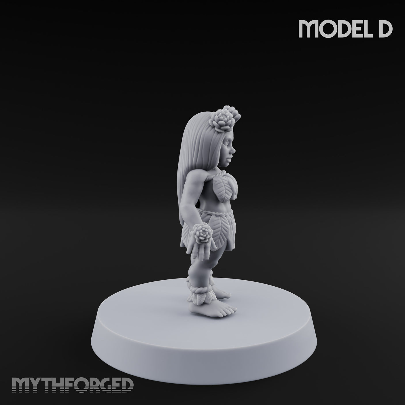 Hula Dancing Halfling Dancer D Miniature for Dungeons and Dragons, Pathfinder or other TTRPGs