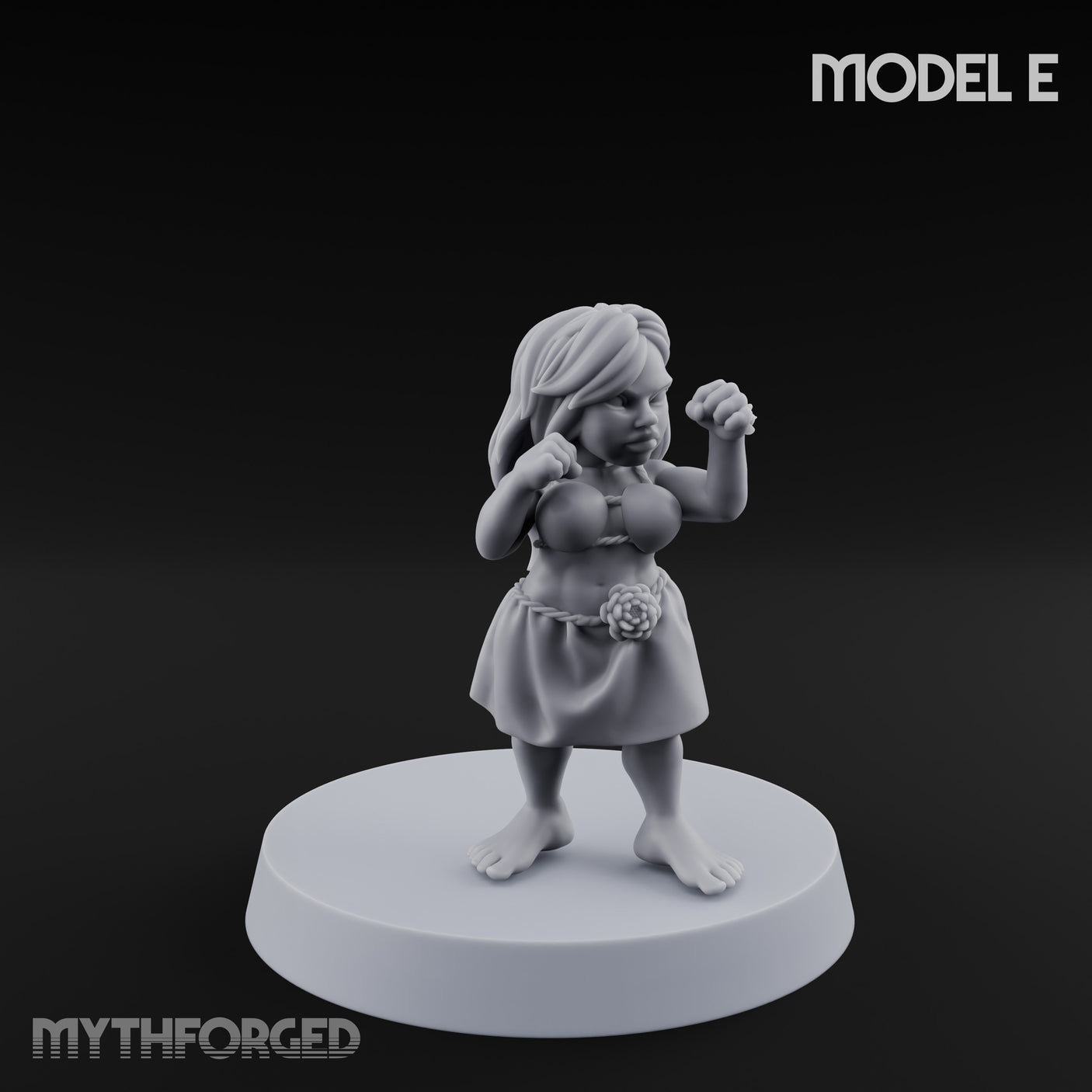 Hula Dancing Halfling Dancer E Miniature for Dungeons and Dragons, Pathfinder or other TTRPGs