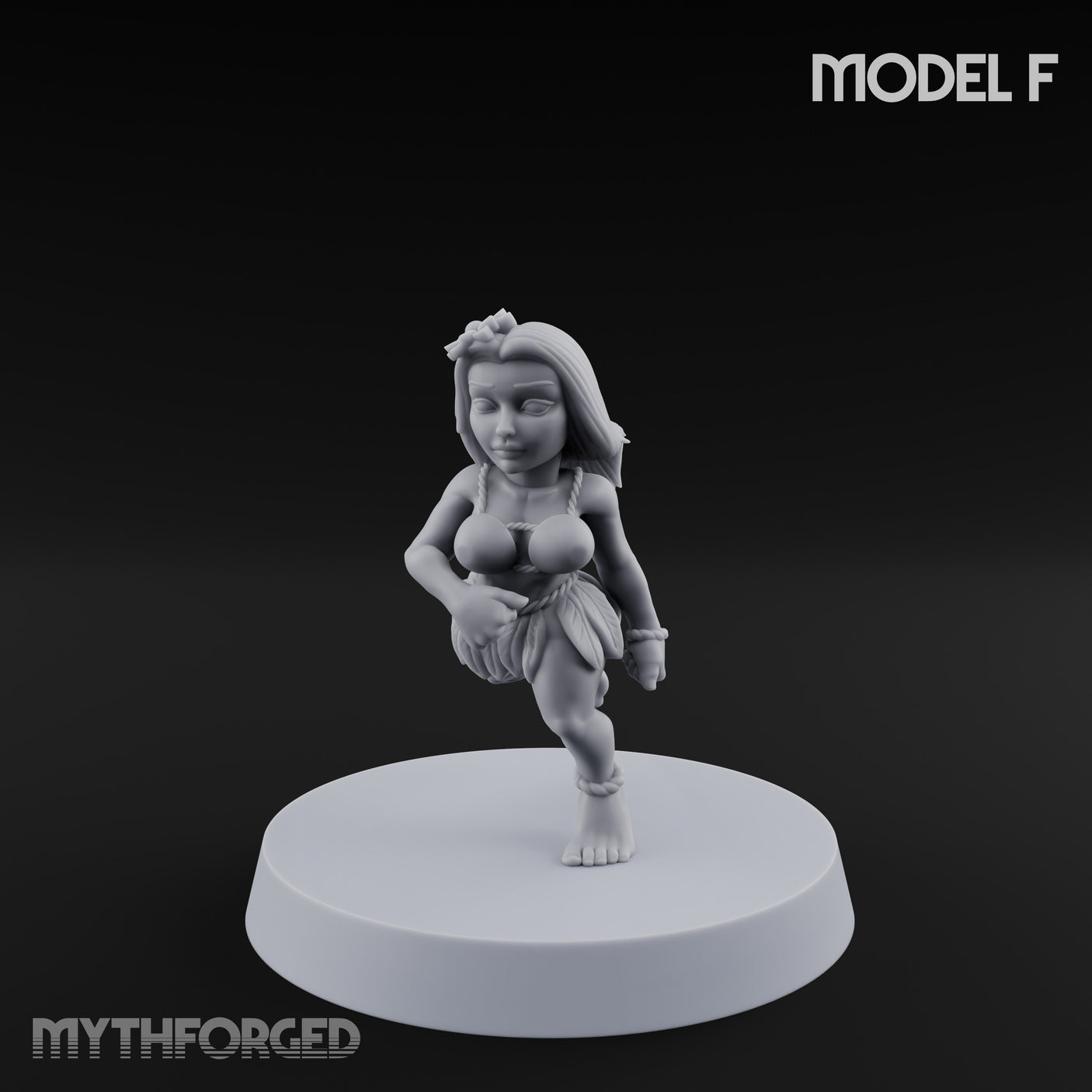 Hula Dancing Halfling Dancer F Miniature for Dungeons and Dragons, Pathfinder or other TTRPGs