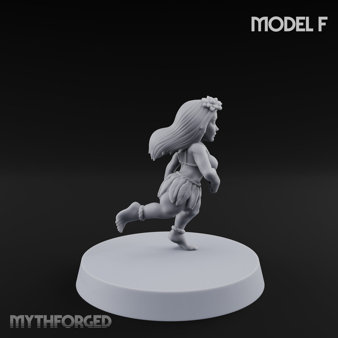 Hula Dancing Halfling Dancer F Miniature for Dungeons and Dragons, Pathfinder or other TTRPGs