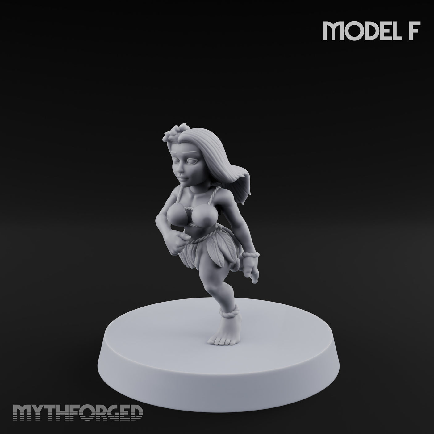 Hula Dancing Halfling Dancer F Miniature for Dungeons and Dragons, Pathfinder or other TTRPGs