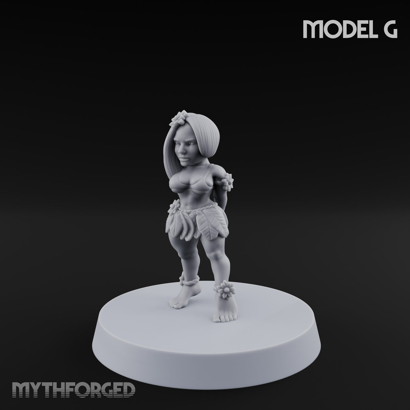 Hula Dancing Halfling Dancer G Miniature for Dungeons and Dragons, Pathfinder or other TTRPGs