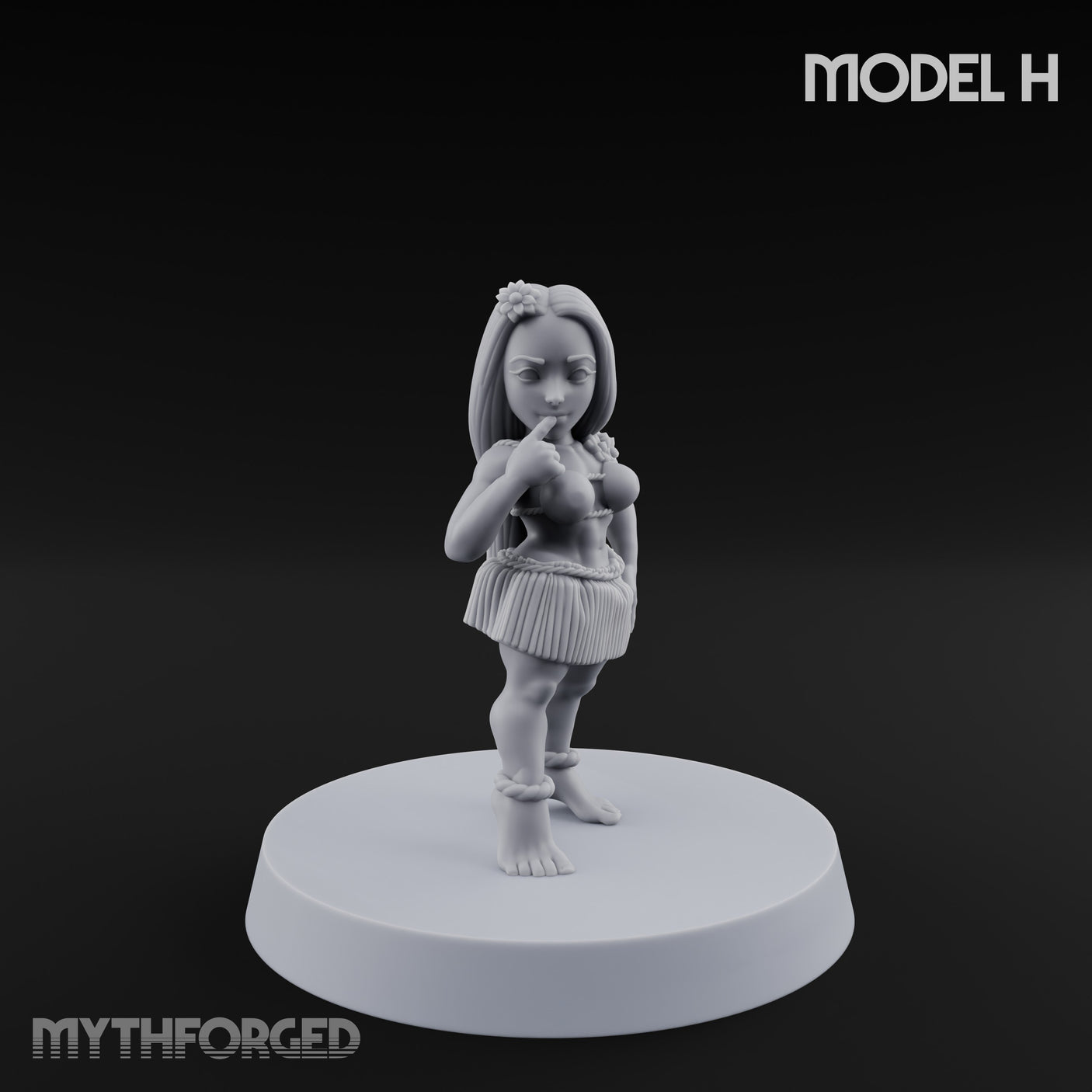 Hula Dancing Halfling Dancer H Miniature for Dungeons and Dragons, Pathfinder or other TTRPGs