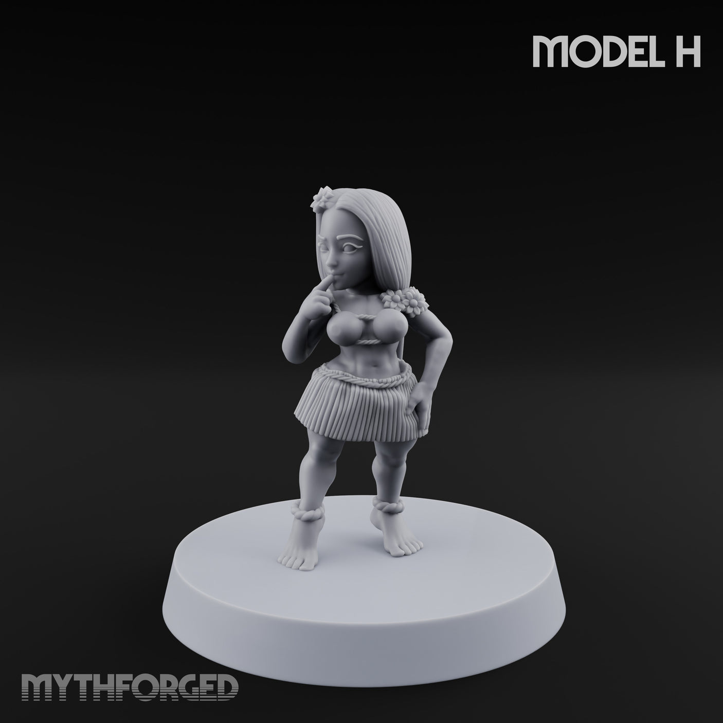Hula Dancing Halfling Dancer H Miniature for Dungeons and Dragons, Pathfinder or other TTRPGs