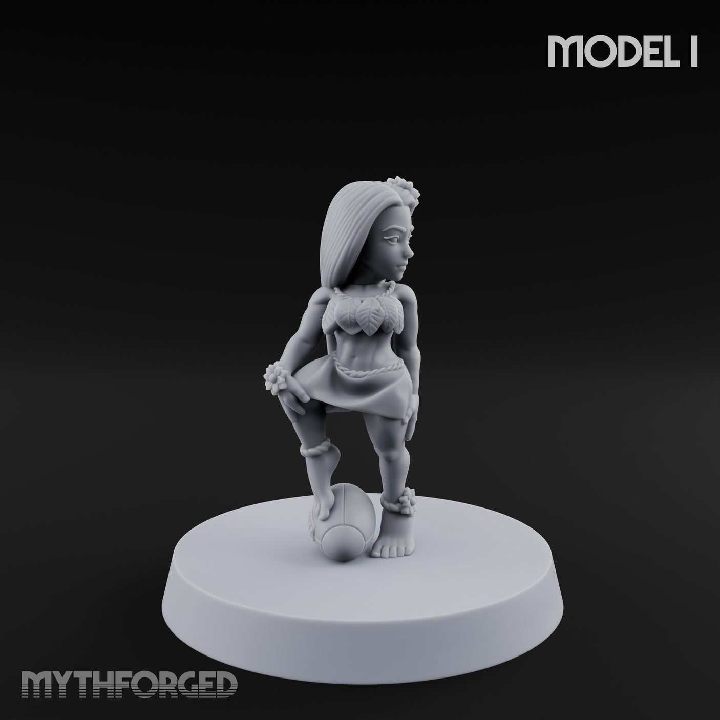 Hula Dancing Halfling Dancer I Miniature for Dungeons and Dragons, Pathfinder or other TTRPGs