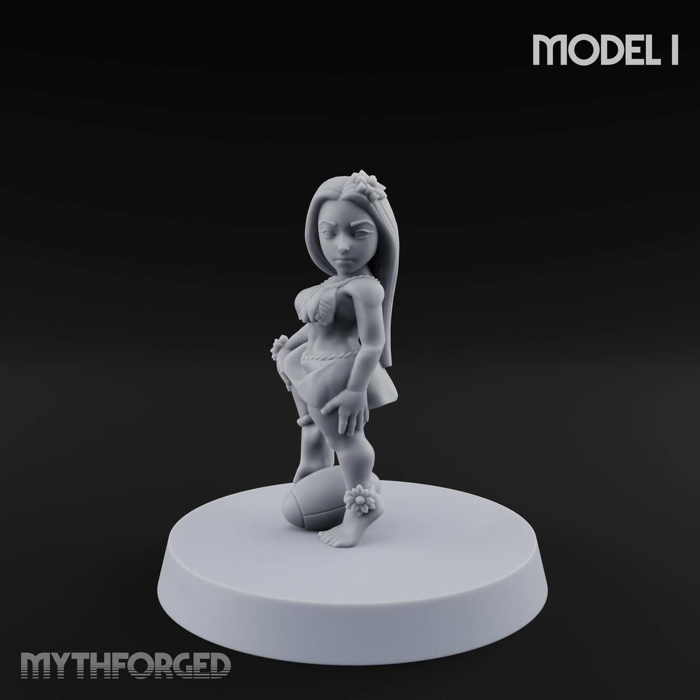 Hula Dancing Halfling Dancer I Miniature for Dungeons and Dragons, Pathfinder or other TTRPGs
