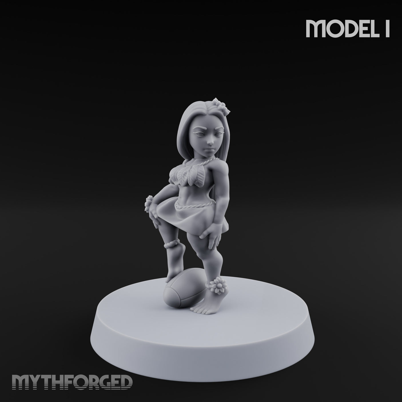 Hula Dancing Halfling Dancer I Miniature for Dungeons and Dragons, Pathfinder or other TTRPGs
