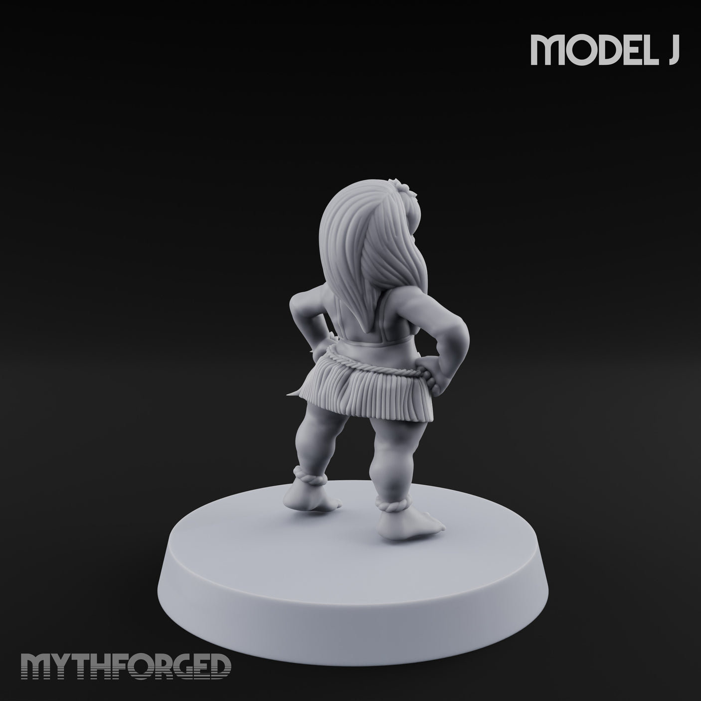 Hula Dancing Halfling Dancer J Miniature for Dungeons and Dragons, Pathfinder or other TTRPGs