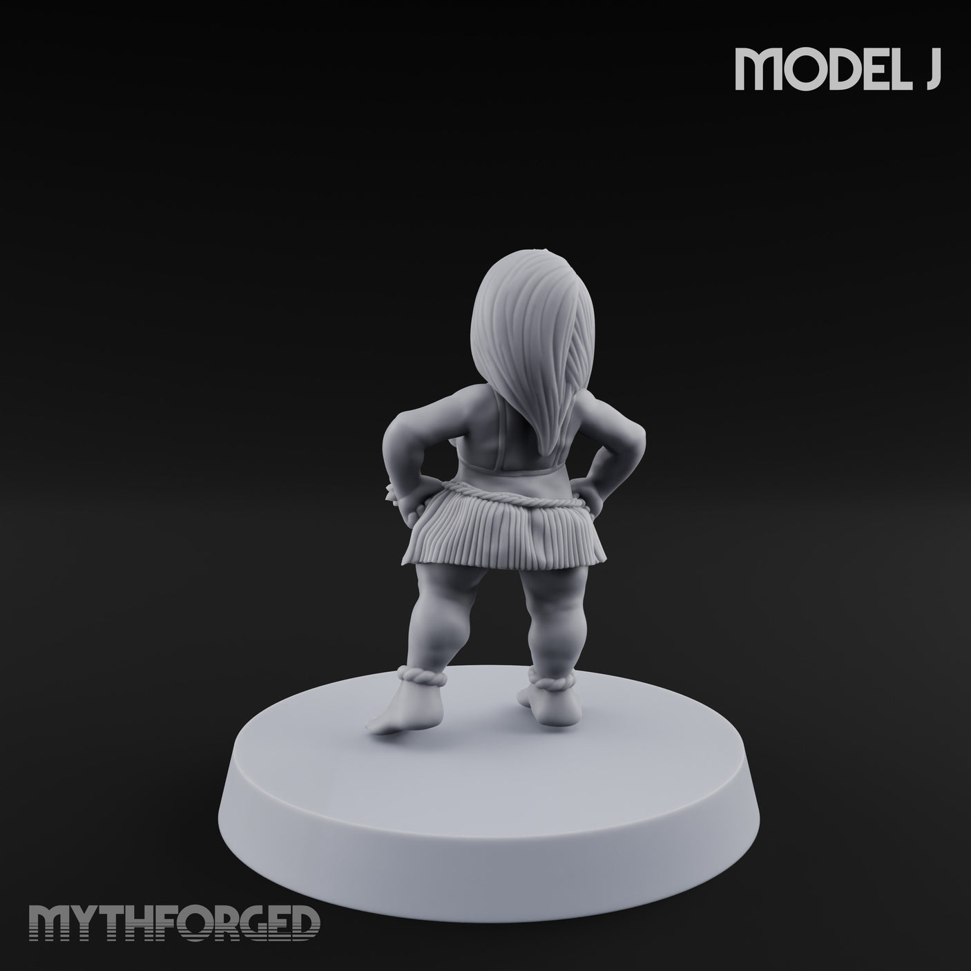 Hula Dancing Halfling Dancer J Miniature for Dungeons and Dragons, Pathfinder or other TTRPGs