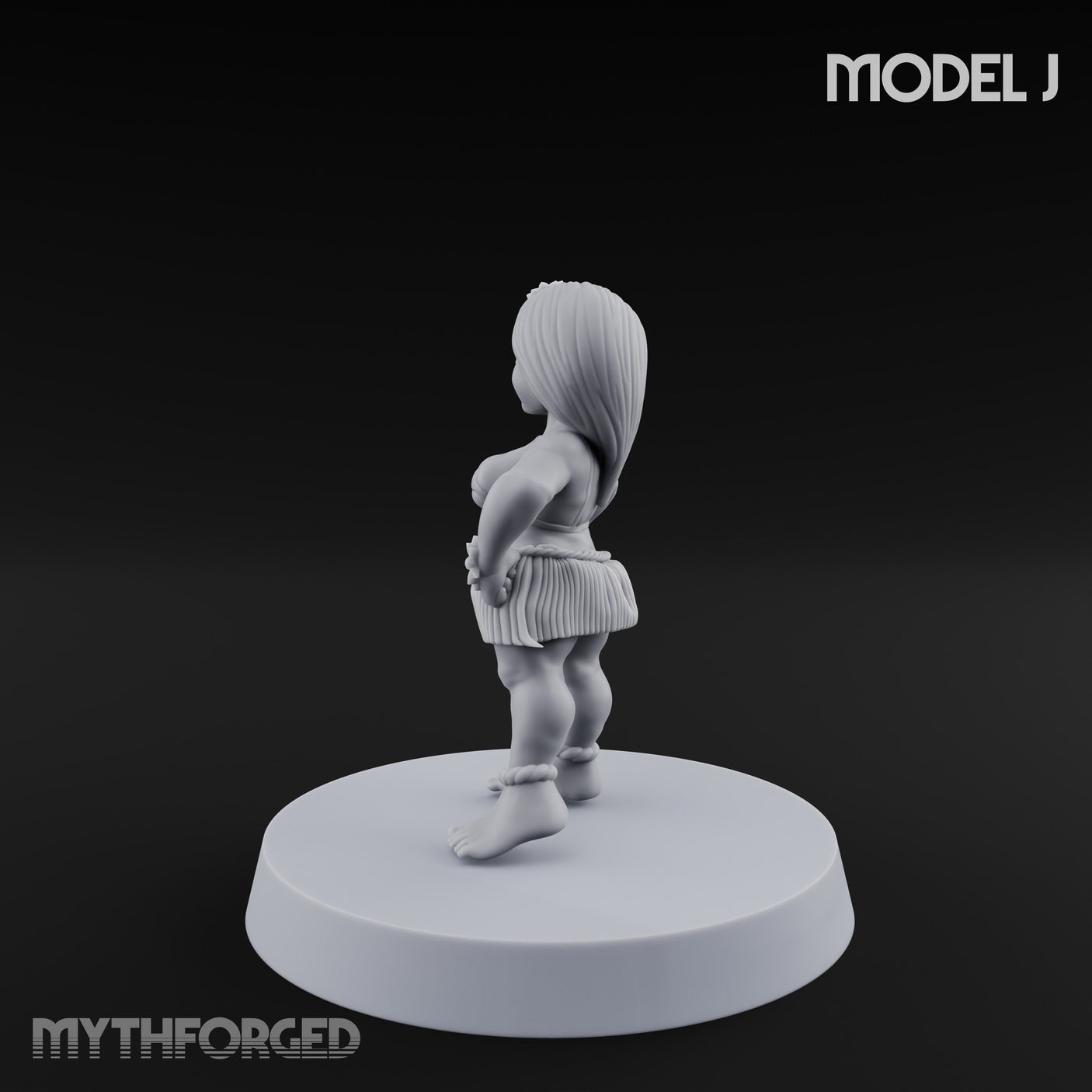 Hula Dancing Halfling Dancer J Miniature for Dungeons and Dragons, Pathfinder or other TTRPGs