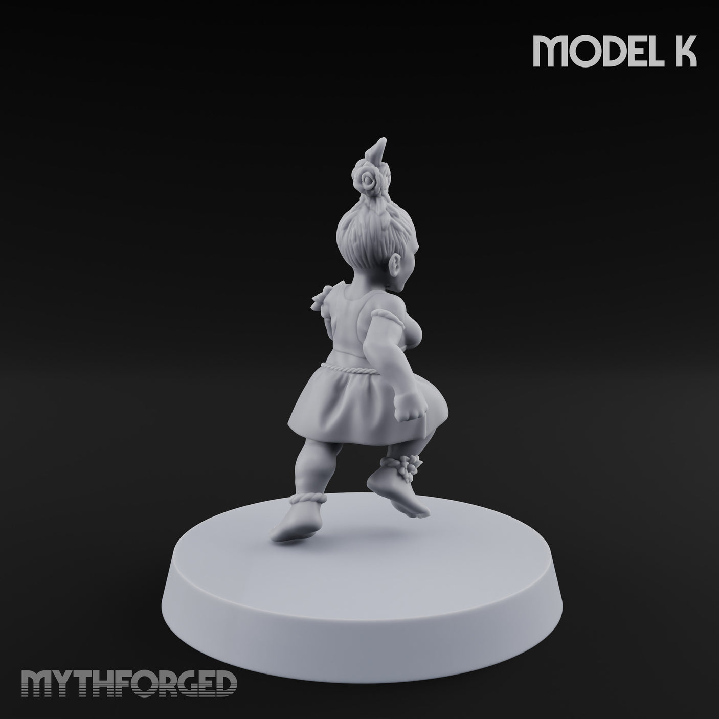 Hula Dancing Halfling Dancer K Miniature for Dungeons and Dragons, Pathfinder or other TTRPGs