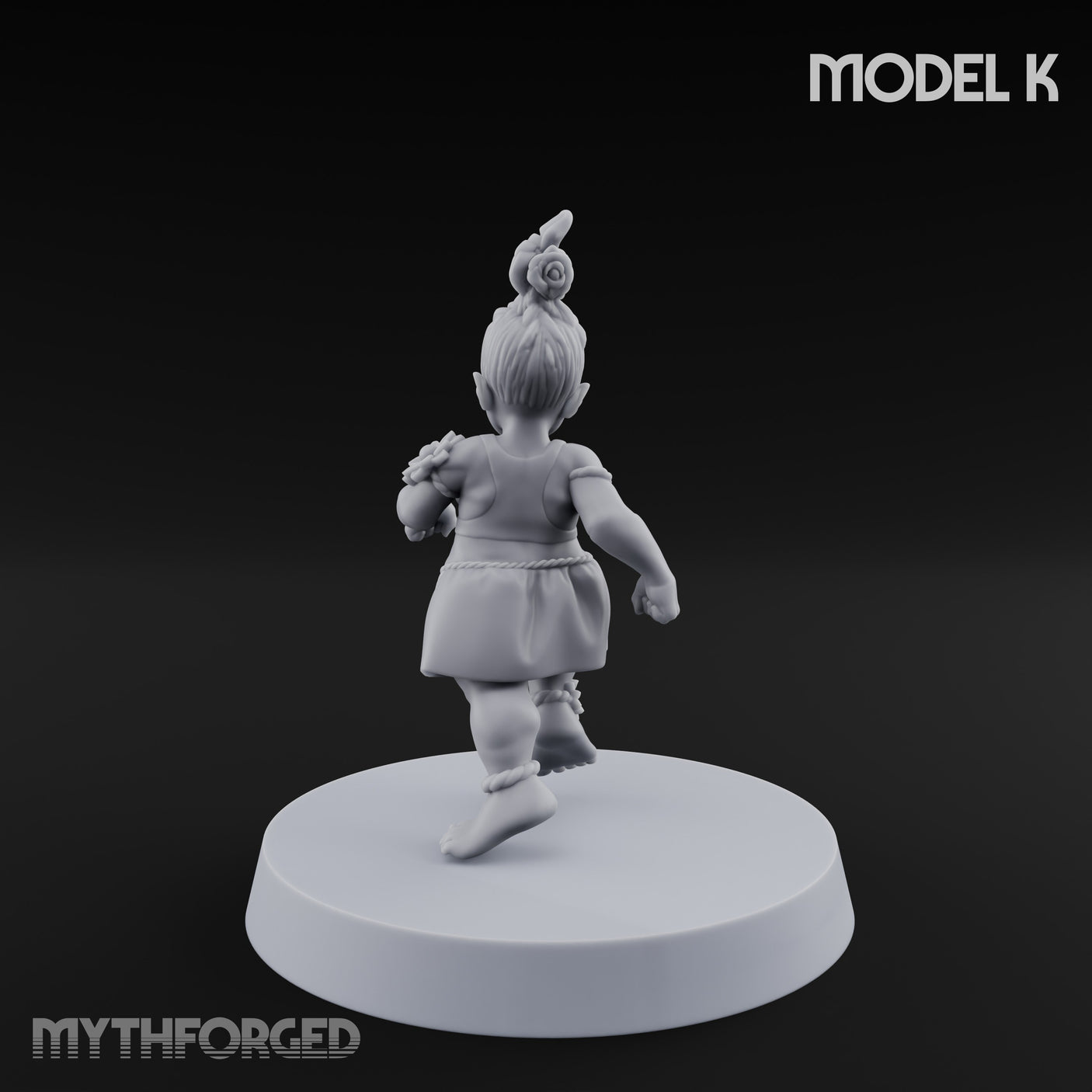 Hula Dancing Halfling Dancer K Miniature for Dungeons and Dragons, Pathfinder or other TTRPGs