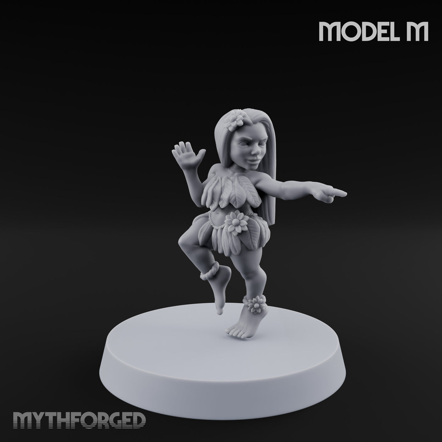 Hula Dancing Halfling Dancer M Miniature for Dungeons and Dragons, Pathfinder or other TTRPGs