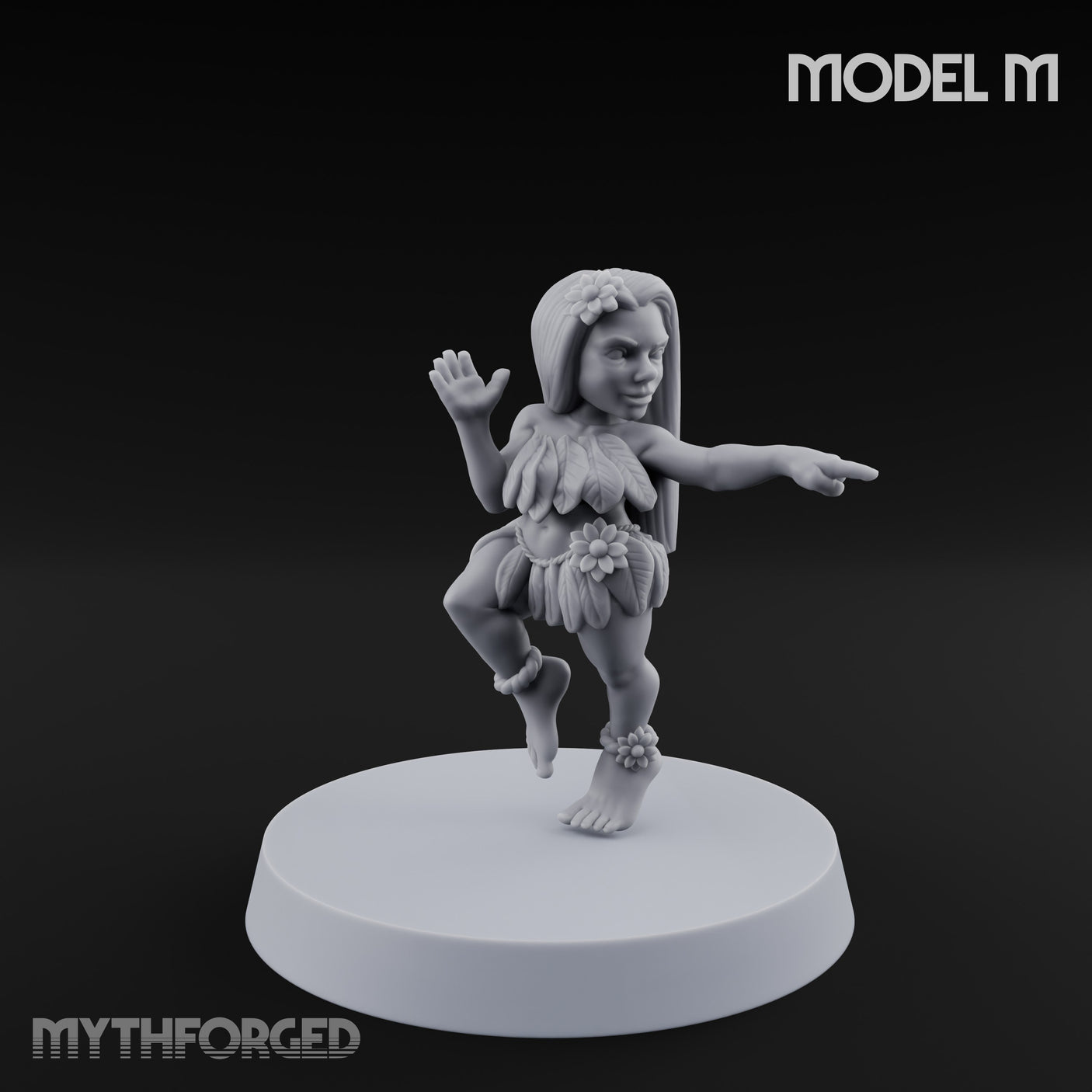 Hula Dancing Halfling Dancer M Miniature for Dungeons and Dragons, Pathfinder or other TTRPGs