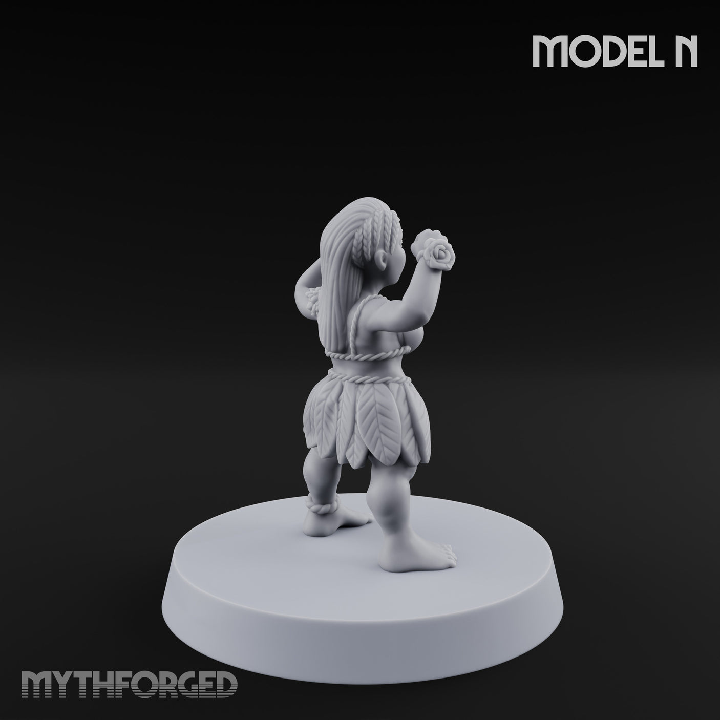 Hula Dancing Halfling Dancer N Miniature for Dungeons and Dragons, Pathfinder or other TTRPGs