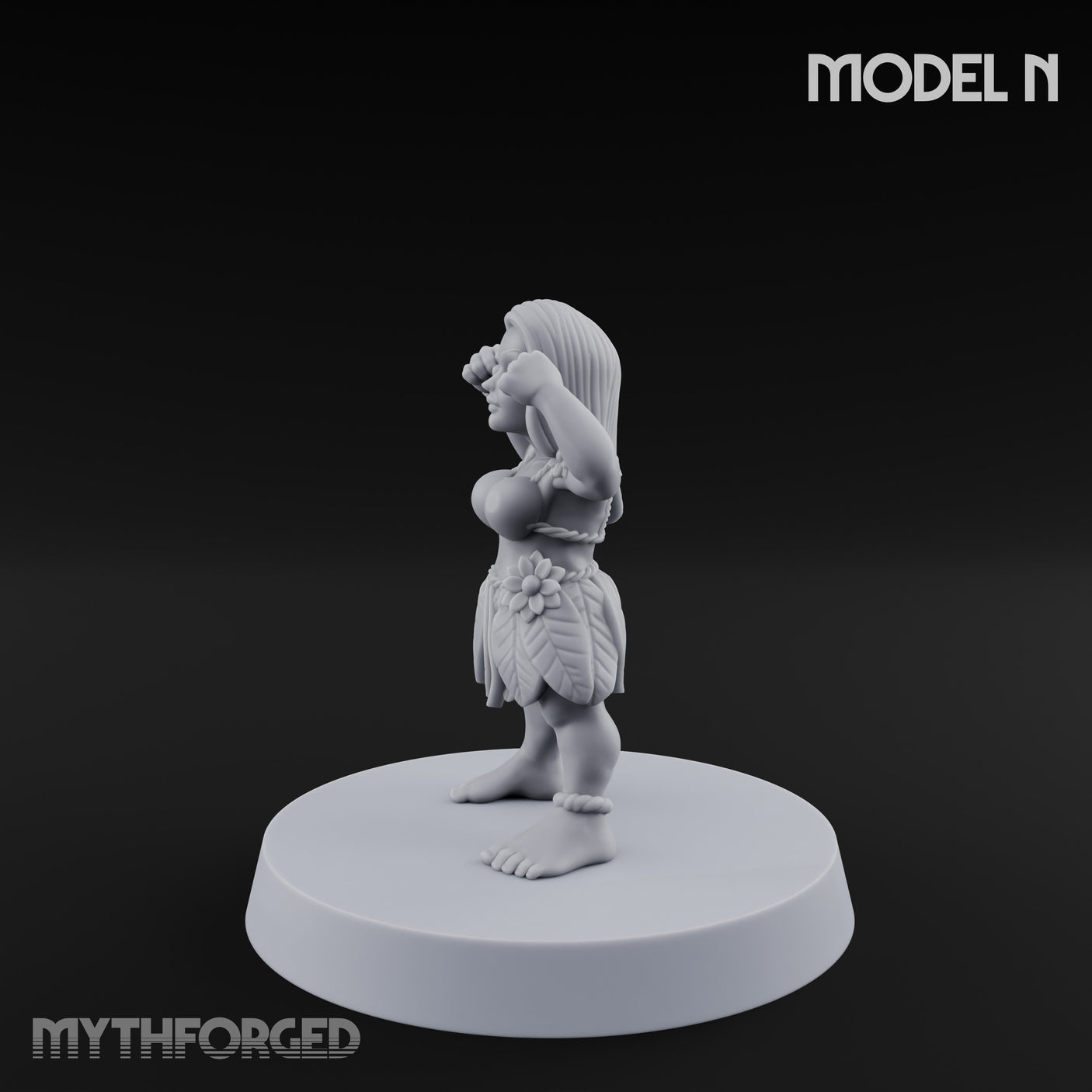 Hula Dancing Halfling Dancer N Miniature for Dungeons and Dragons, Pathfinder or other TTRPGs