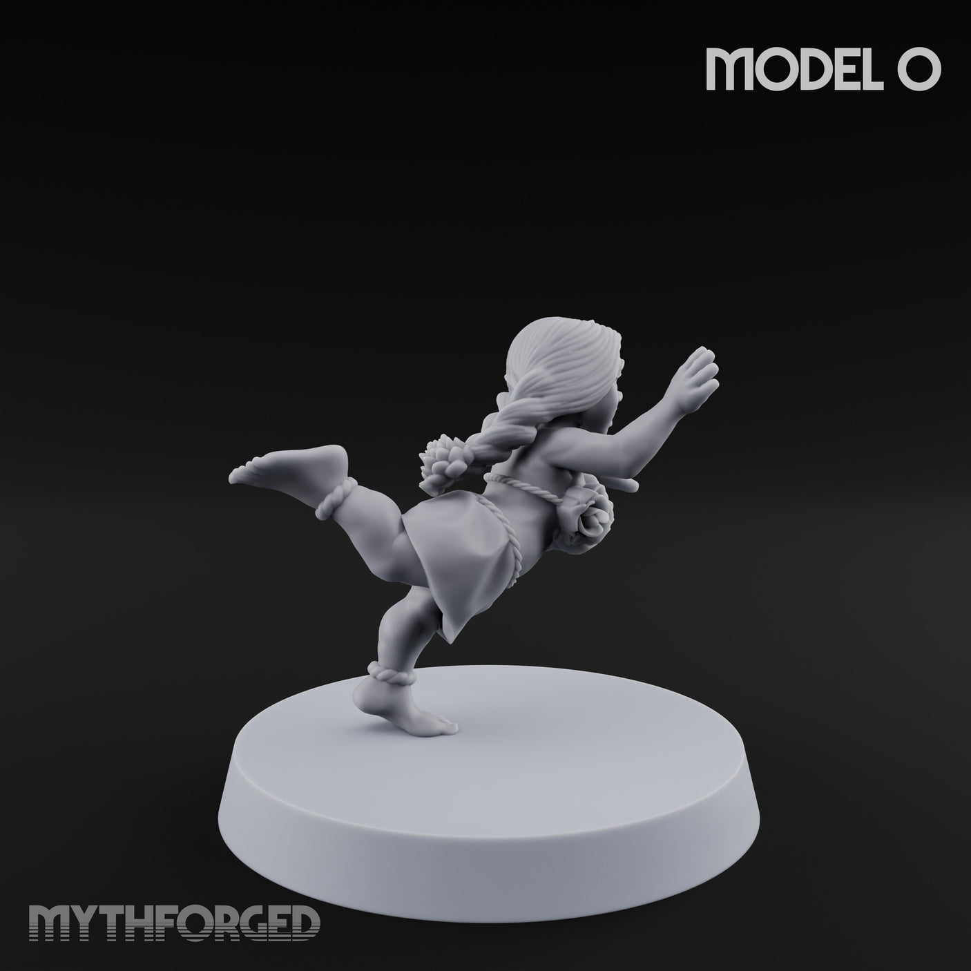 Hula Dancing Halfling Dancer O Miniature for Dungeons and Dragons, Pathfinder or other TTRPGs