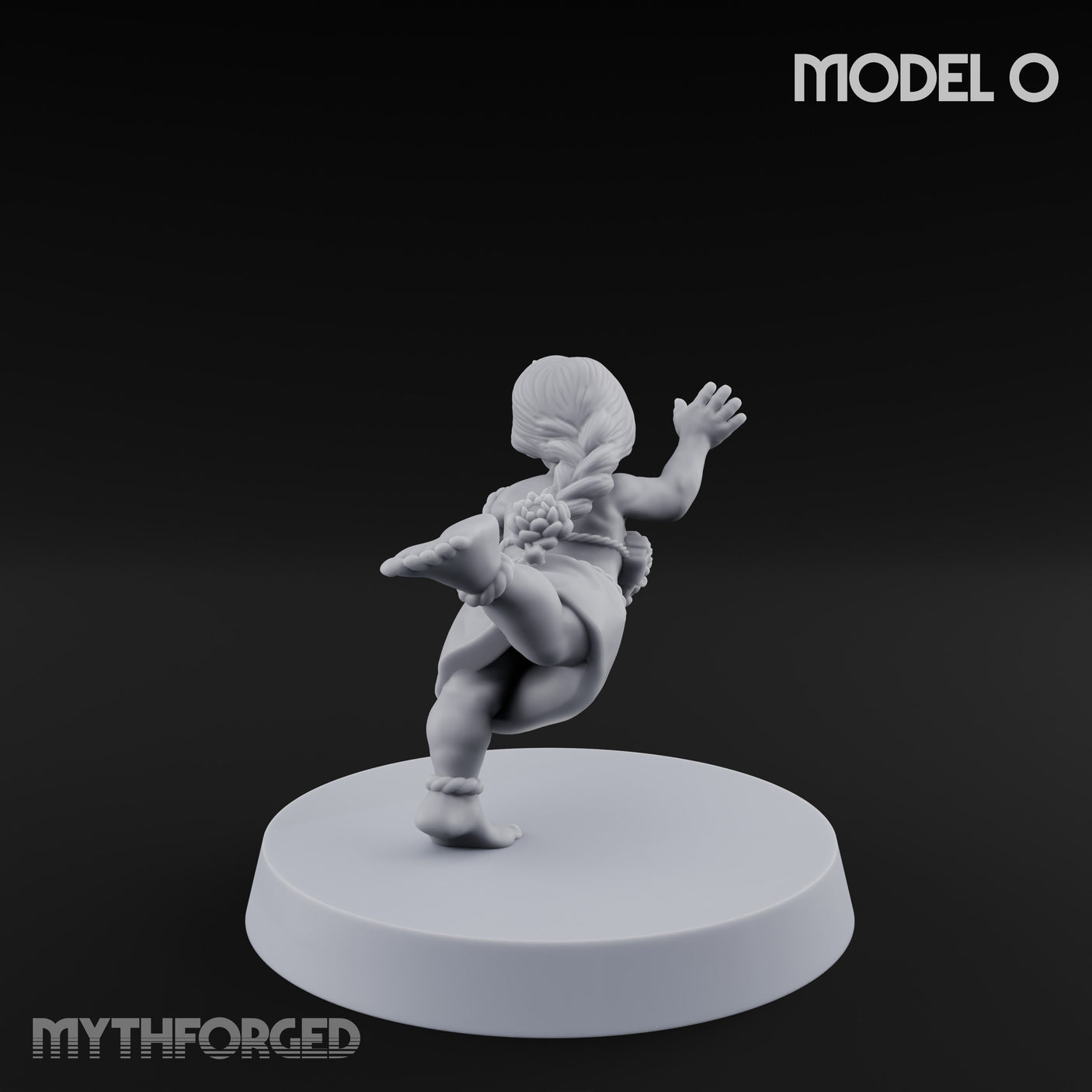 Hula Dancing Halfling Dancer O Miniature for Dungeons and Dragons, Pathfinder or other TTRPGs