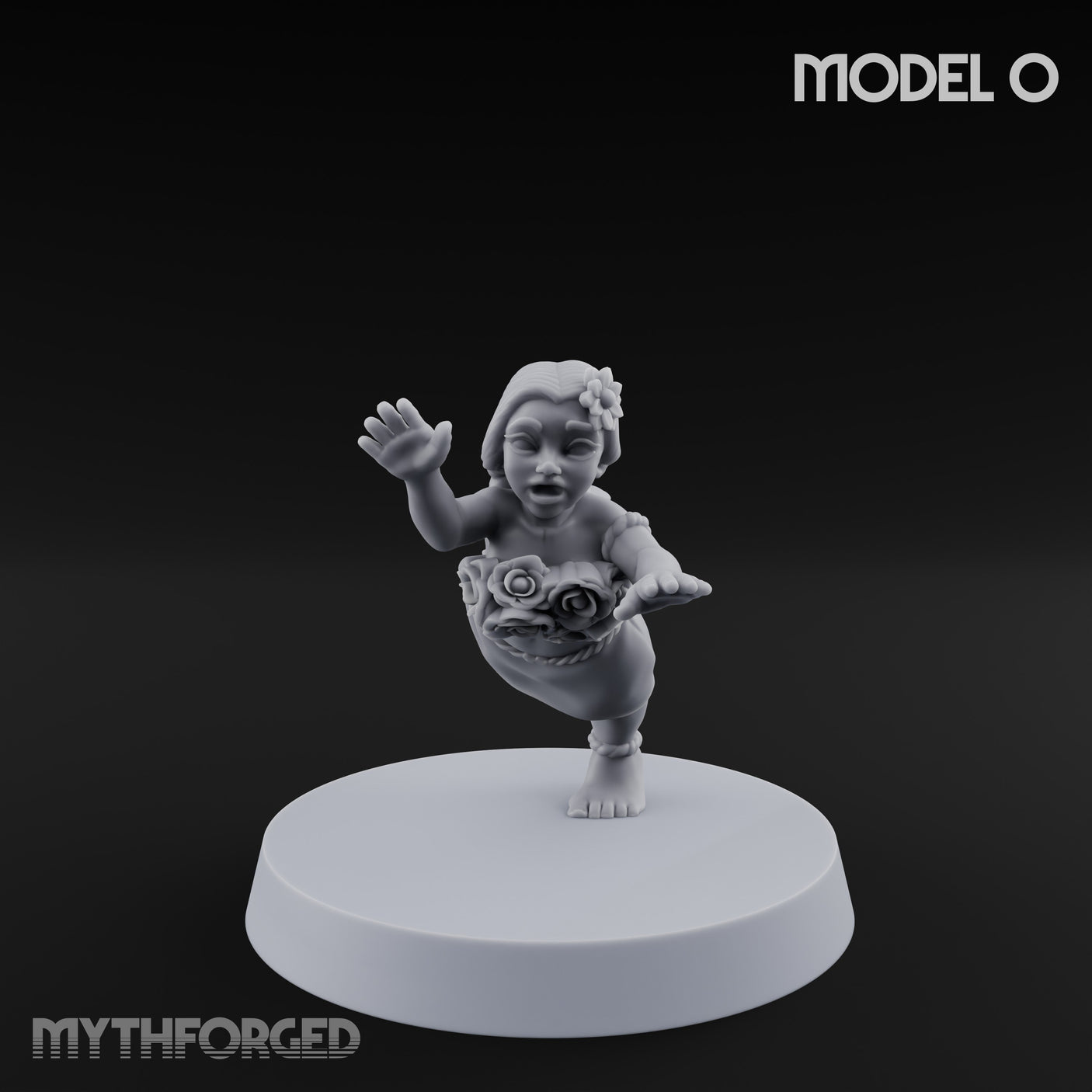 Hula Dancing Halfling Dancer O Miniature for Dungeons and Dragons, Pathfinder or other TTRPGs