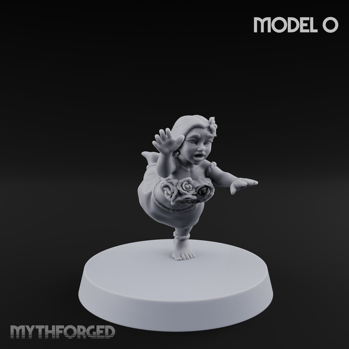 Hula Dancing Halfling Dancer O Miniature for Dungeons and Dragons, Pathfinder or other TTRPGs