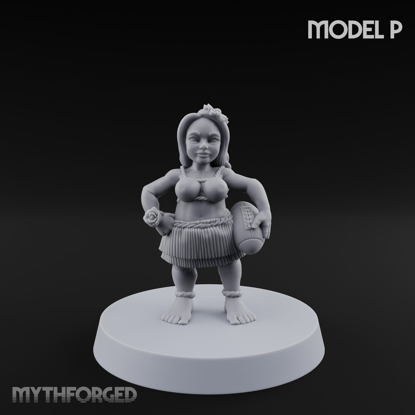 Hula Dancing Halfling Dancer P Miniature for Dungeons and Dragons, Pathfinder or other TTRPGs