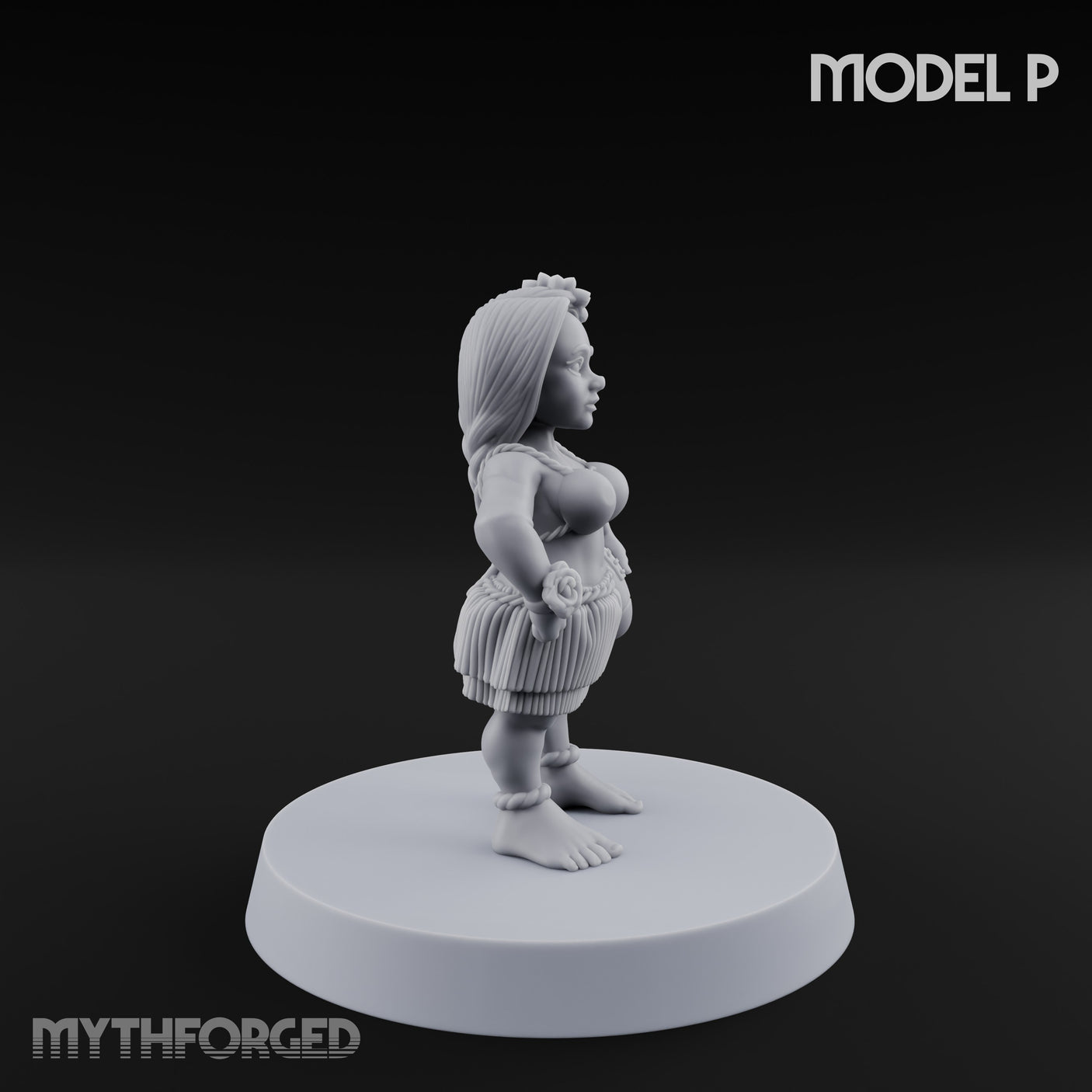 Hula Dancing Halfling Dancer P Miniature for Dungeons and Dragons, Pathfinder or other TTRPGs