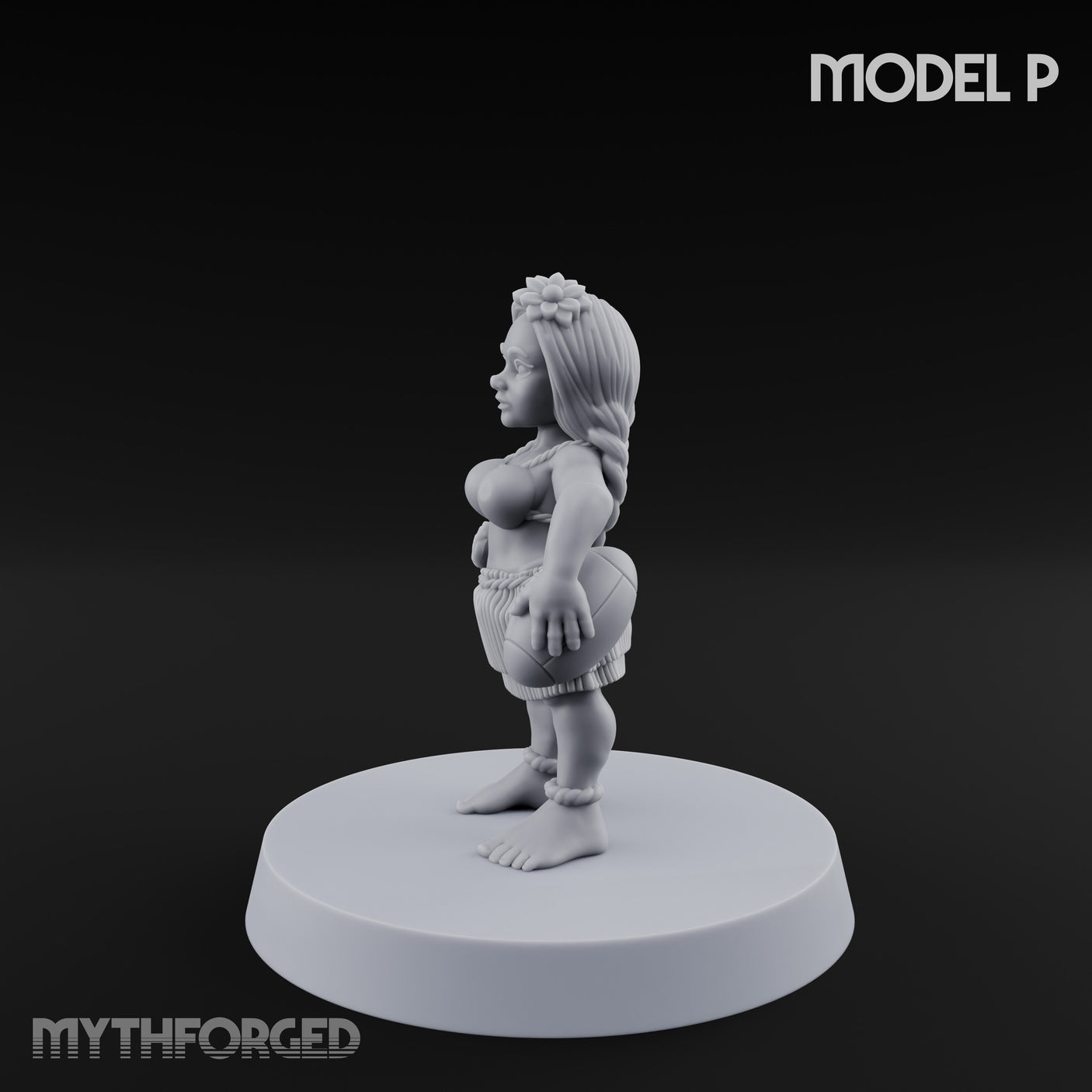 Hula Dancing Halfling Dancer P Miniature for Dungeons and Dragons, Pathfinder or other TTRPGs