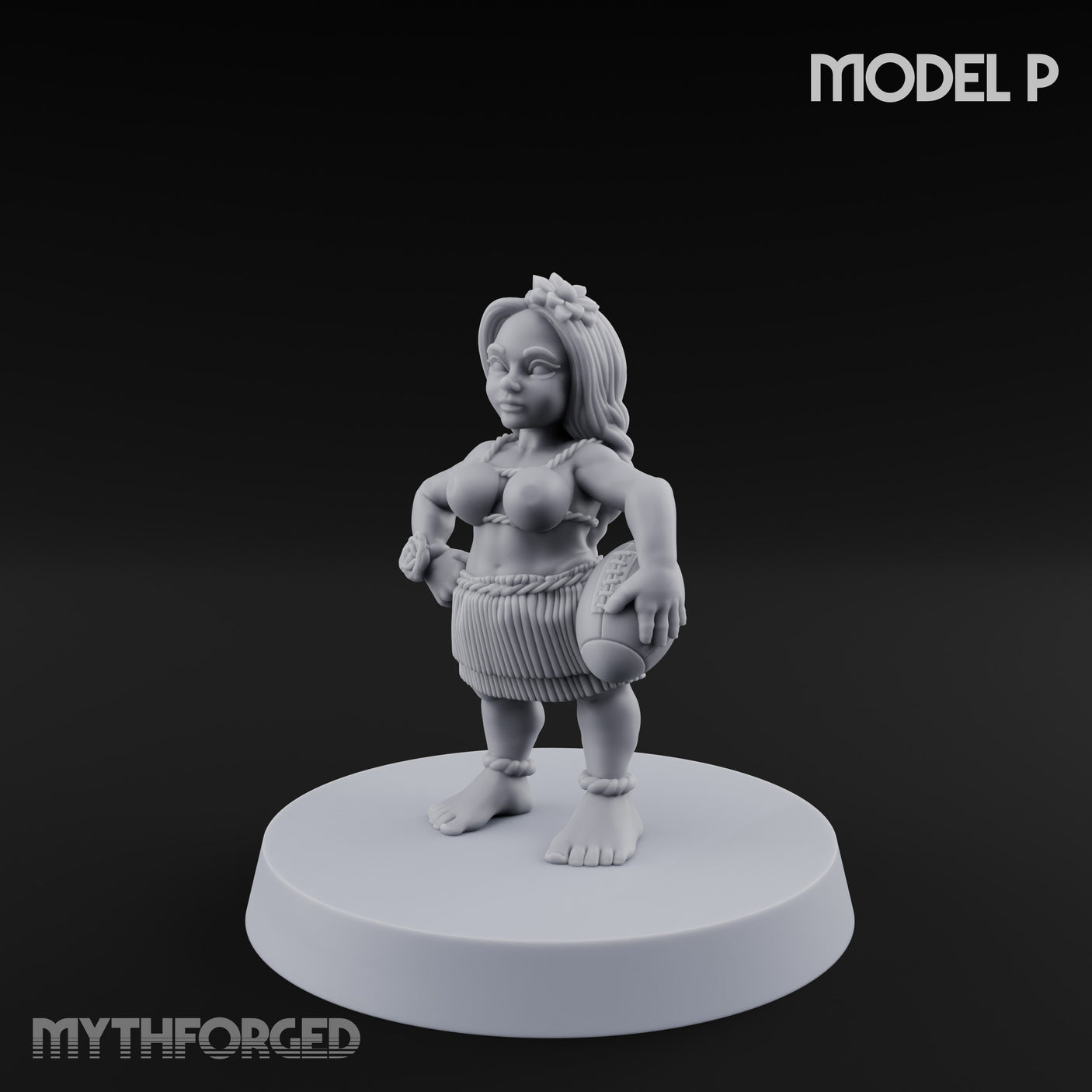 Hula Dancing Halfling Dancer P Miniature for Dungeons and Dragons, Pathfinder or other TTRPGs