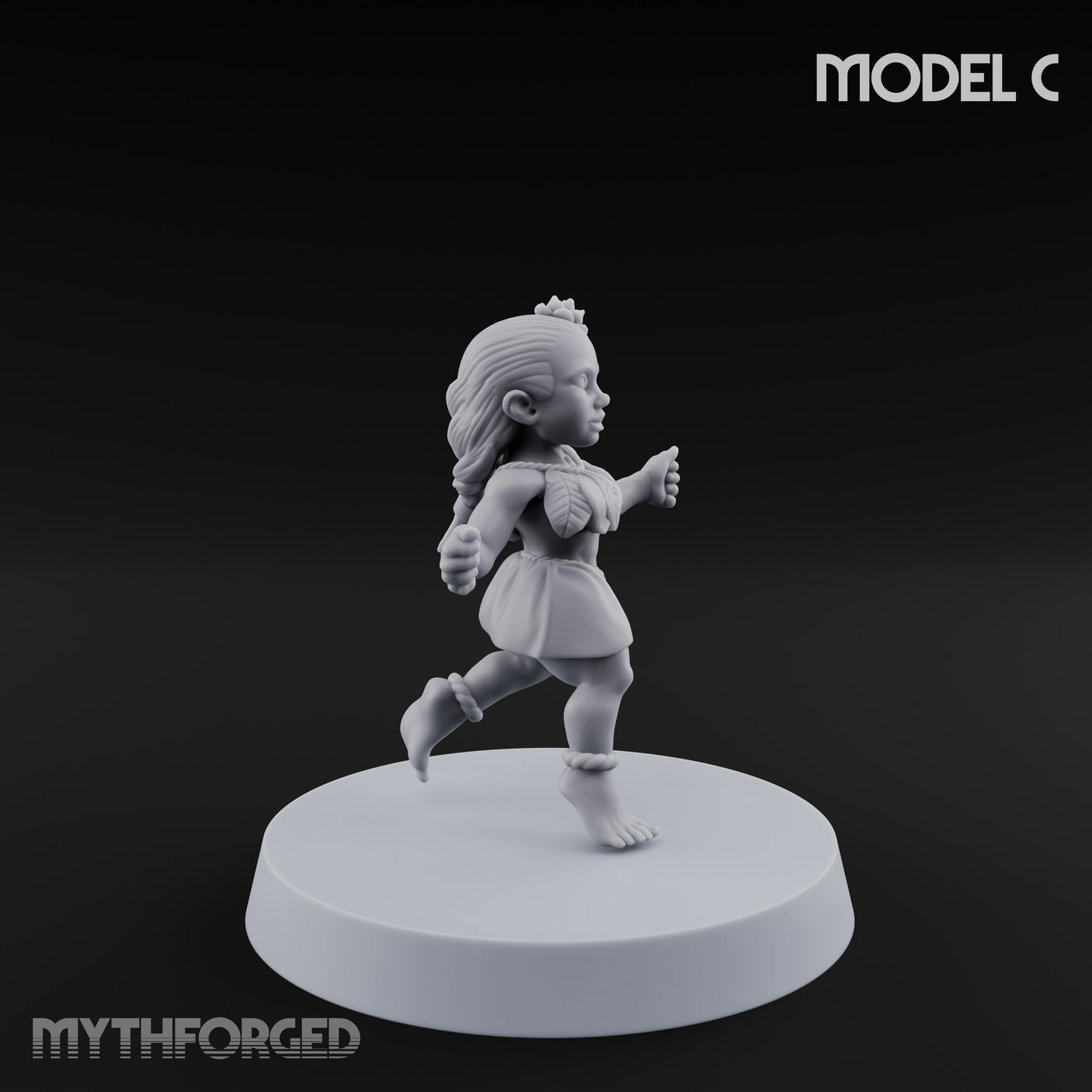 Hula Dancing Halfling Fantasy Football Team Miniature for Dungeons and Dragons, Pathfinder or other TTRPGs