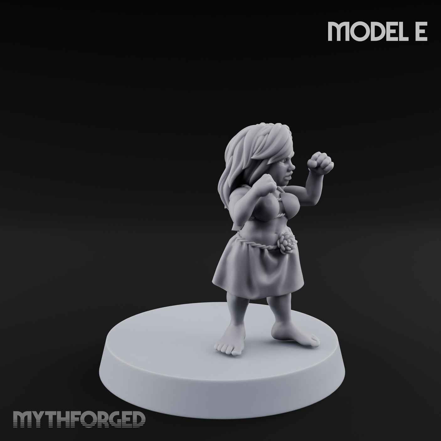 Hula Dancing Halfling Fantasy Football Team Miniature for Dungeons and Dragons, Pathfinder or other TTRPGs