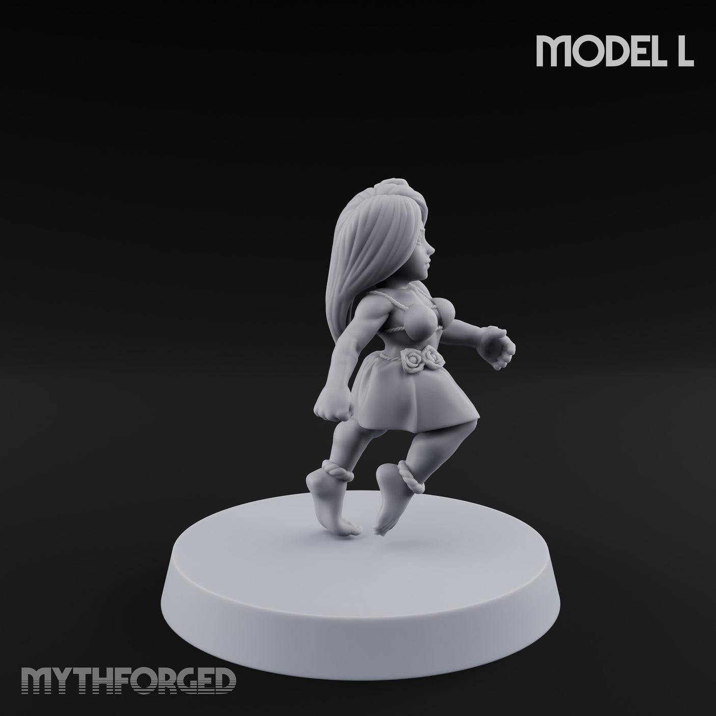 Hula Dancing Halfling Fantasy Football Team Miniature for Dungeons and Dragons, Pathfinder or other TTRPGs