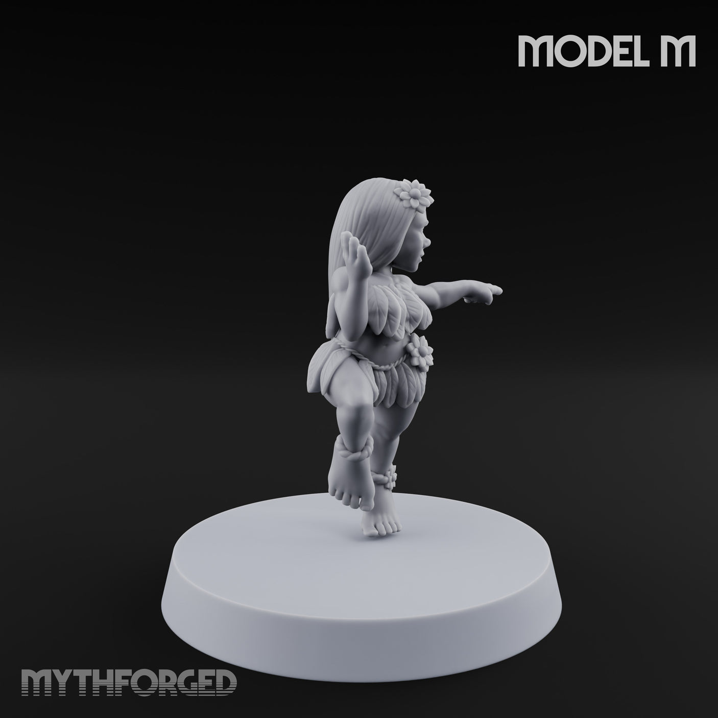 Hula Dancing Halfling Fantasy Football Team Miniature for Dungeons and Dragons, Pathfinder or other TTRPGs