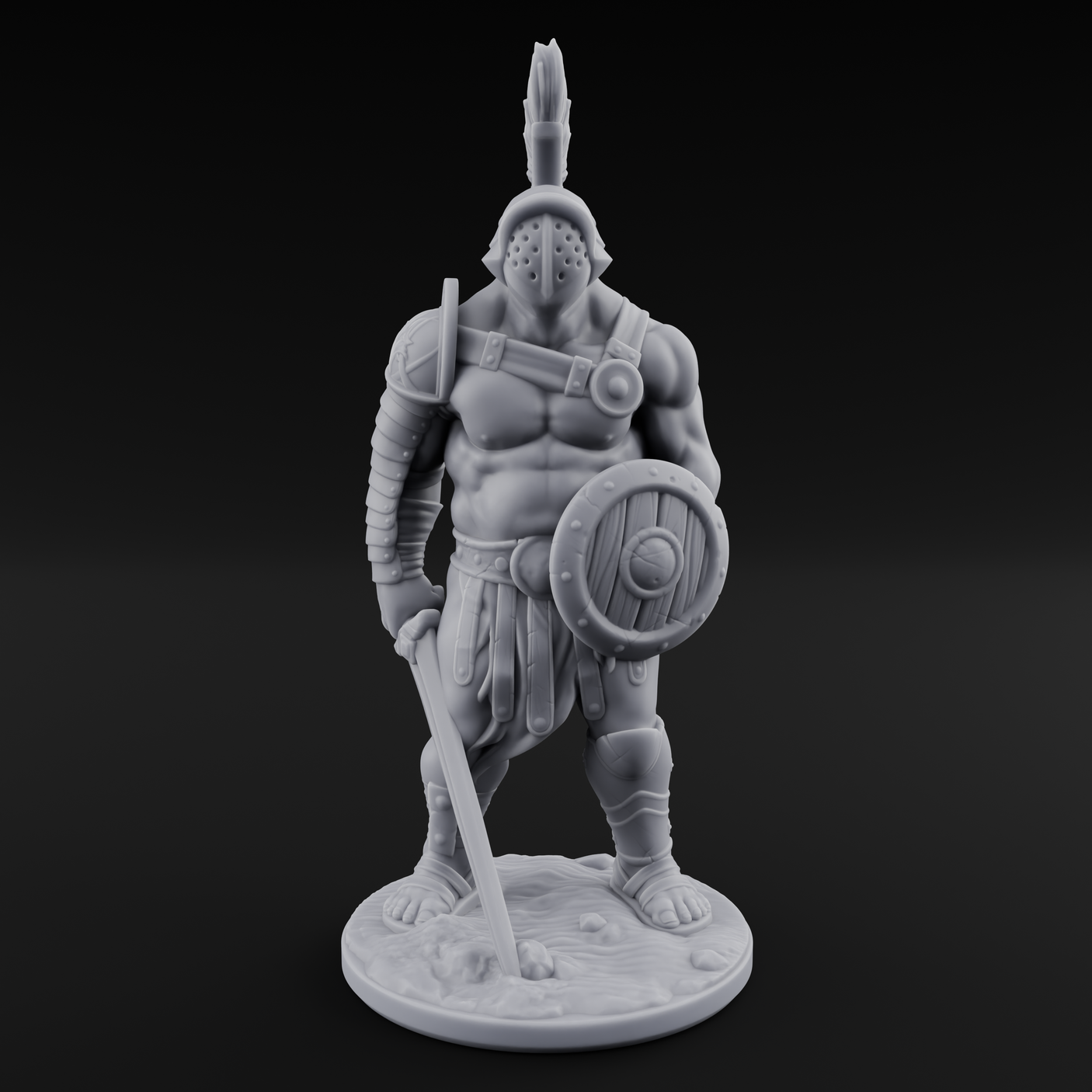 Sword Dragging Human Gladiator A Miniature for Dungeons and Dragons, Pathfinder or other TTRPGs
