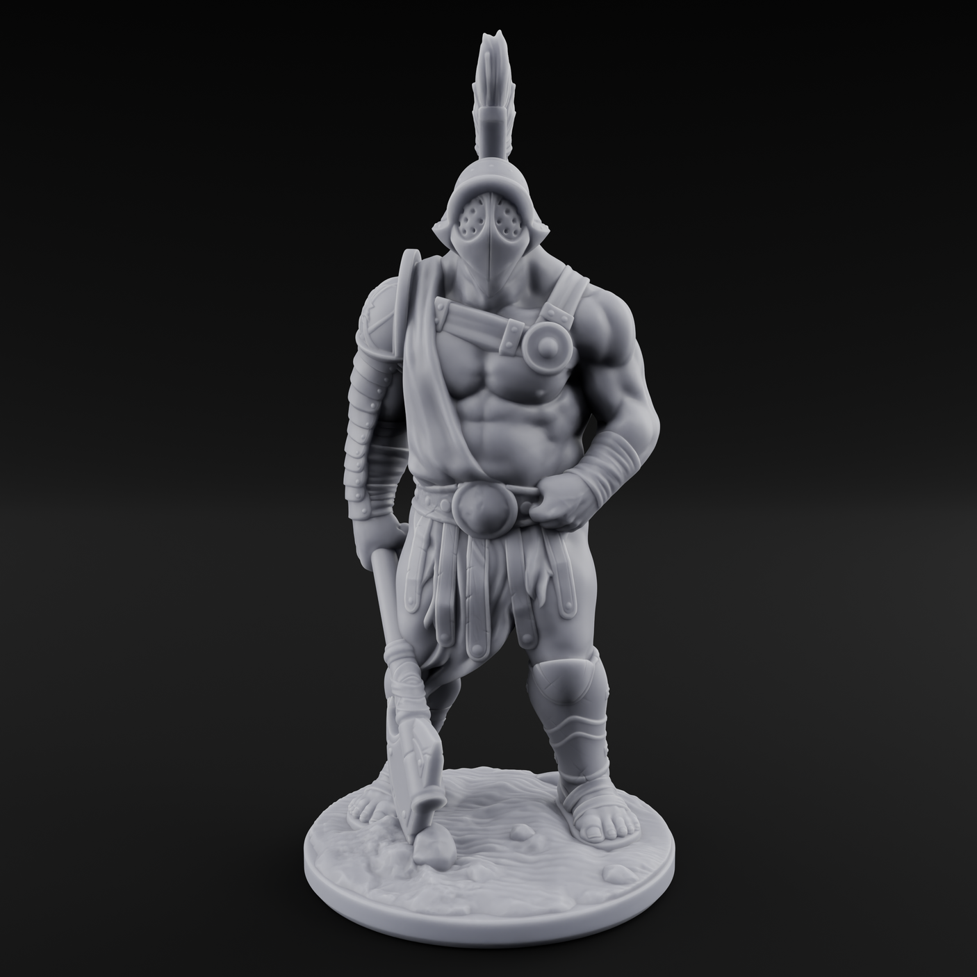 Sword Dragging Human Gladiator B Miniature for Dungeons and Dragons, Pathfinder or other TTRPGs