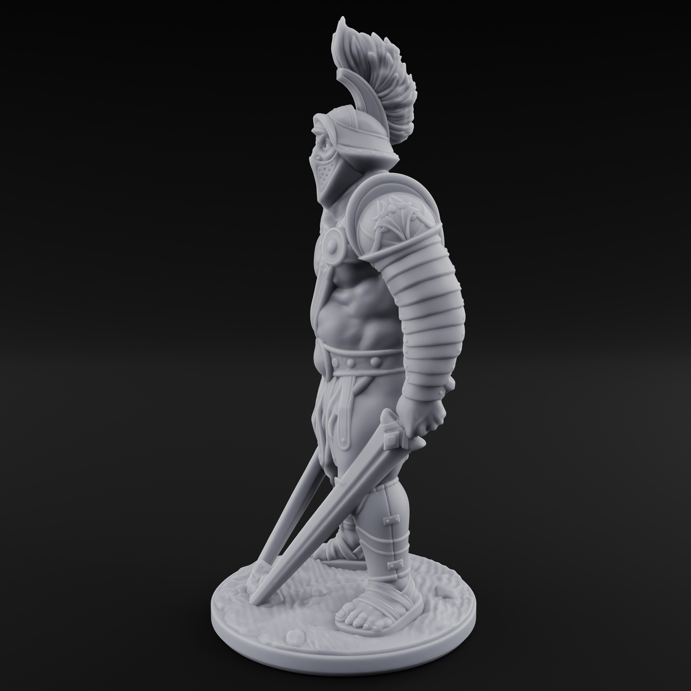 Sword Dragging Human Gladiator C Miniature for Dungeons and Dragons, Pathfinder or other TTRPGs