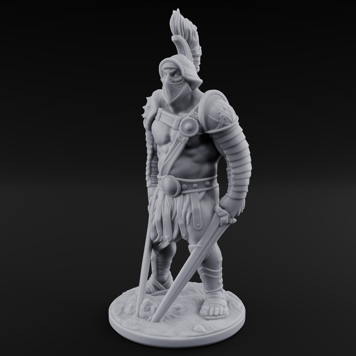 Sword Dragging Human Gladiator C Miniature for Dungeons and Dragons, Pathfinder or other TTRPGs