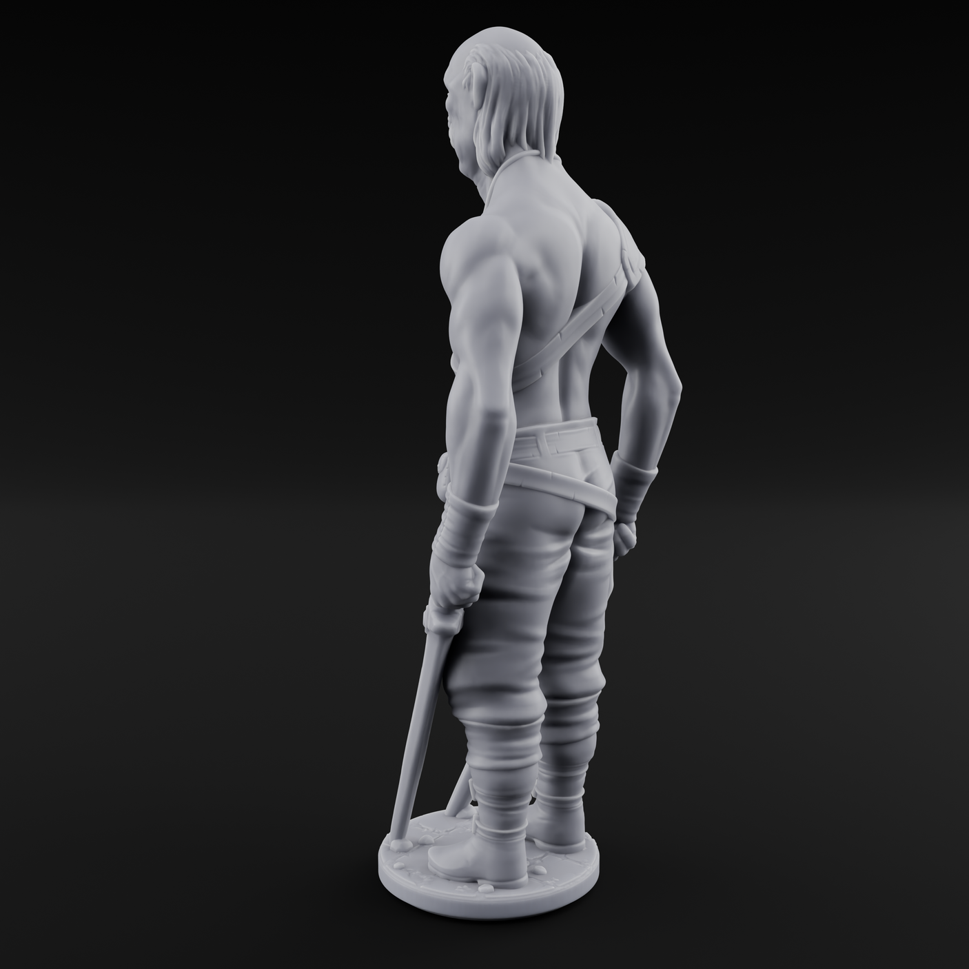 Suns Out Guns Out Human Mercenary B Miniature for Dungeons and Dragons, Pathfinder or other TTRPGs