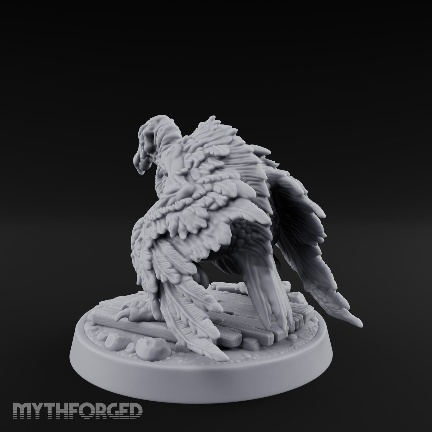 Hunched Rotting Zombie Vulture Miniature for Dungeons and Dragons, Pathfinder or other TTRPGs