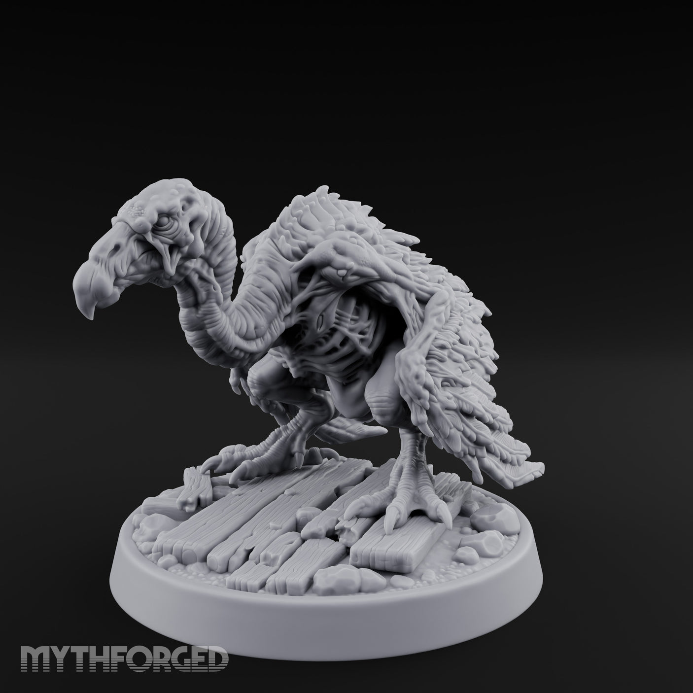 Hunched Rotting Zombie Vulture Miniature for Dungeons and Dragons, Pathfinder or other TTRPGs