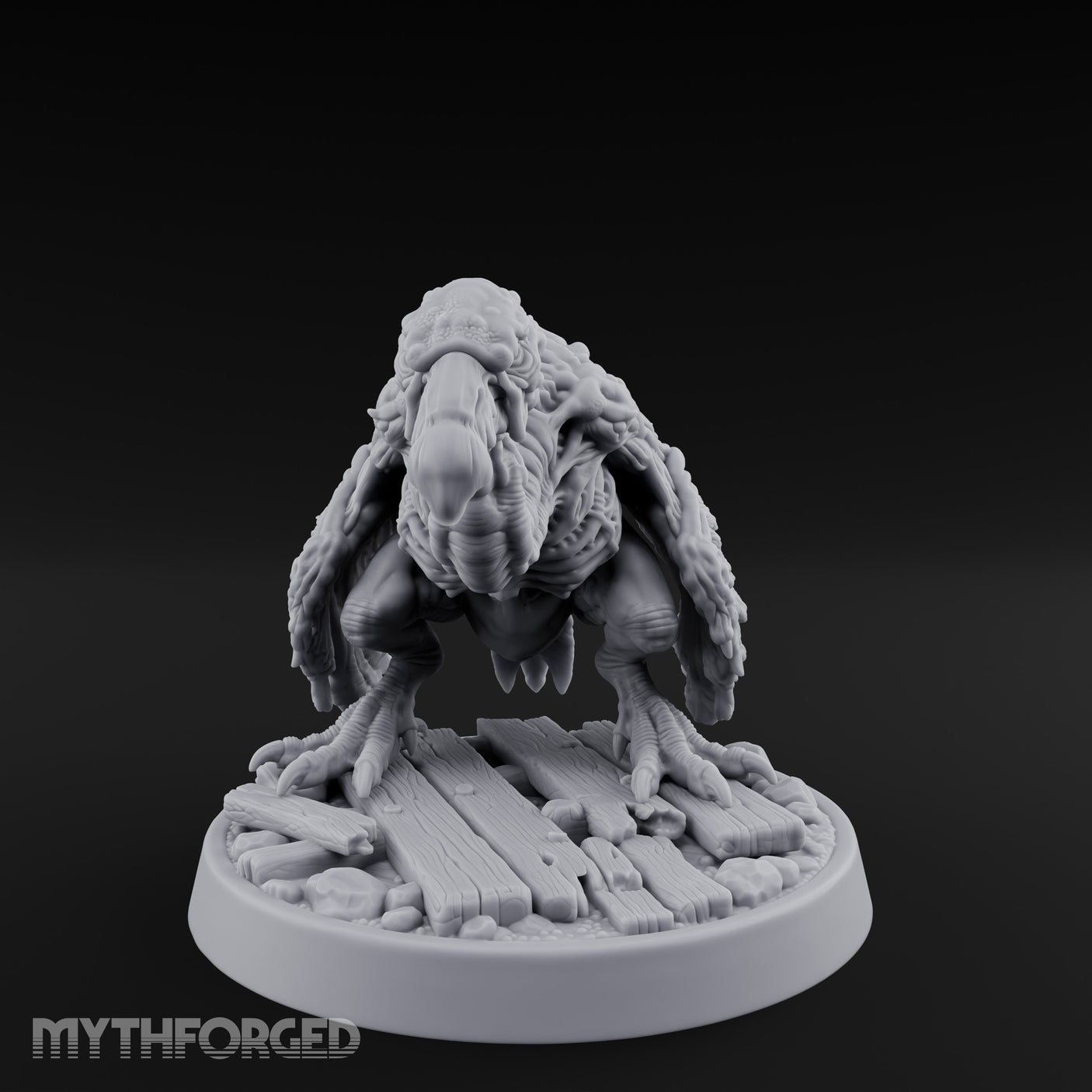 Hunched Rotting Zombie Vulture Miniature for Dungeons and Dragons, Pathfinder or other TTRPGs