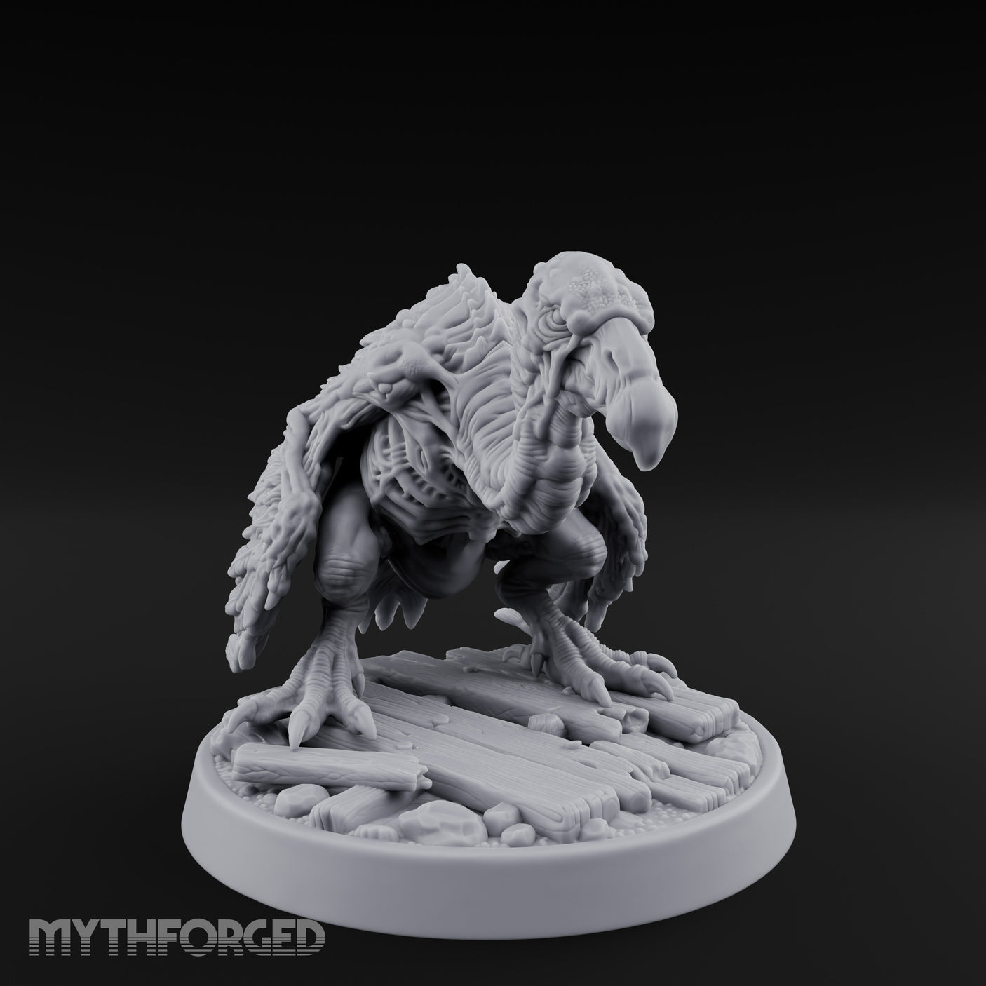 Hunched Rotting Zombie Vulture Miniature for Dungeons and Dragons, Pathfinder or other TTRPGs