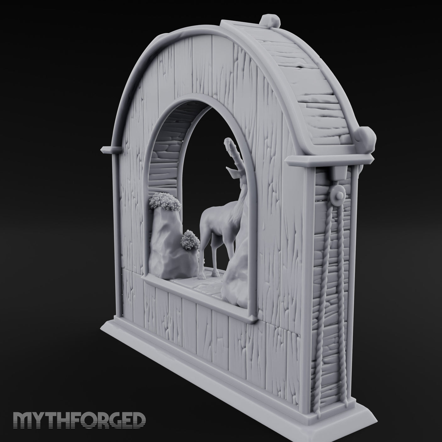 Ibex-Display Rope-Trimmed Adventurer's Shop Front Miniature for Dungeons and Dragons, Pathfinder or other TTRPGs