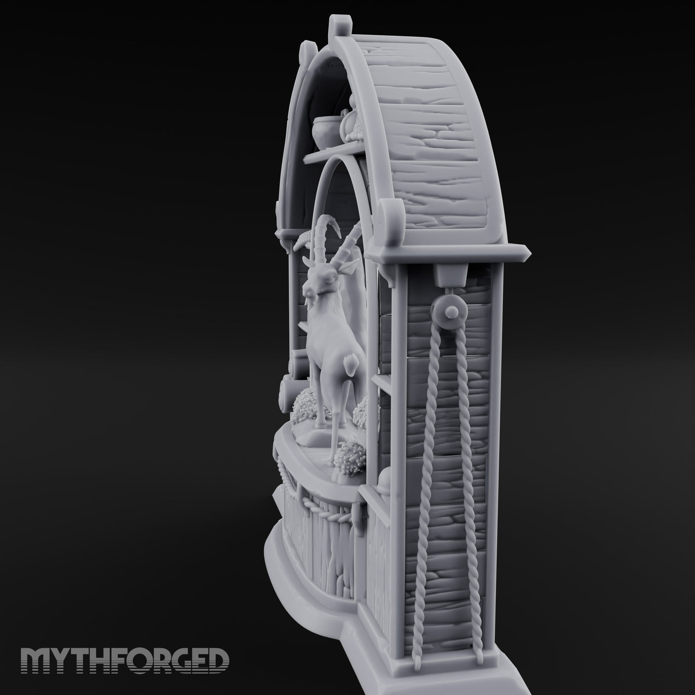 Ibex-Display Rope-Trimmed Adventurer's Shop Front Miniature for Dungeons and Dragons, Pathfinder or other TTRPGs