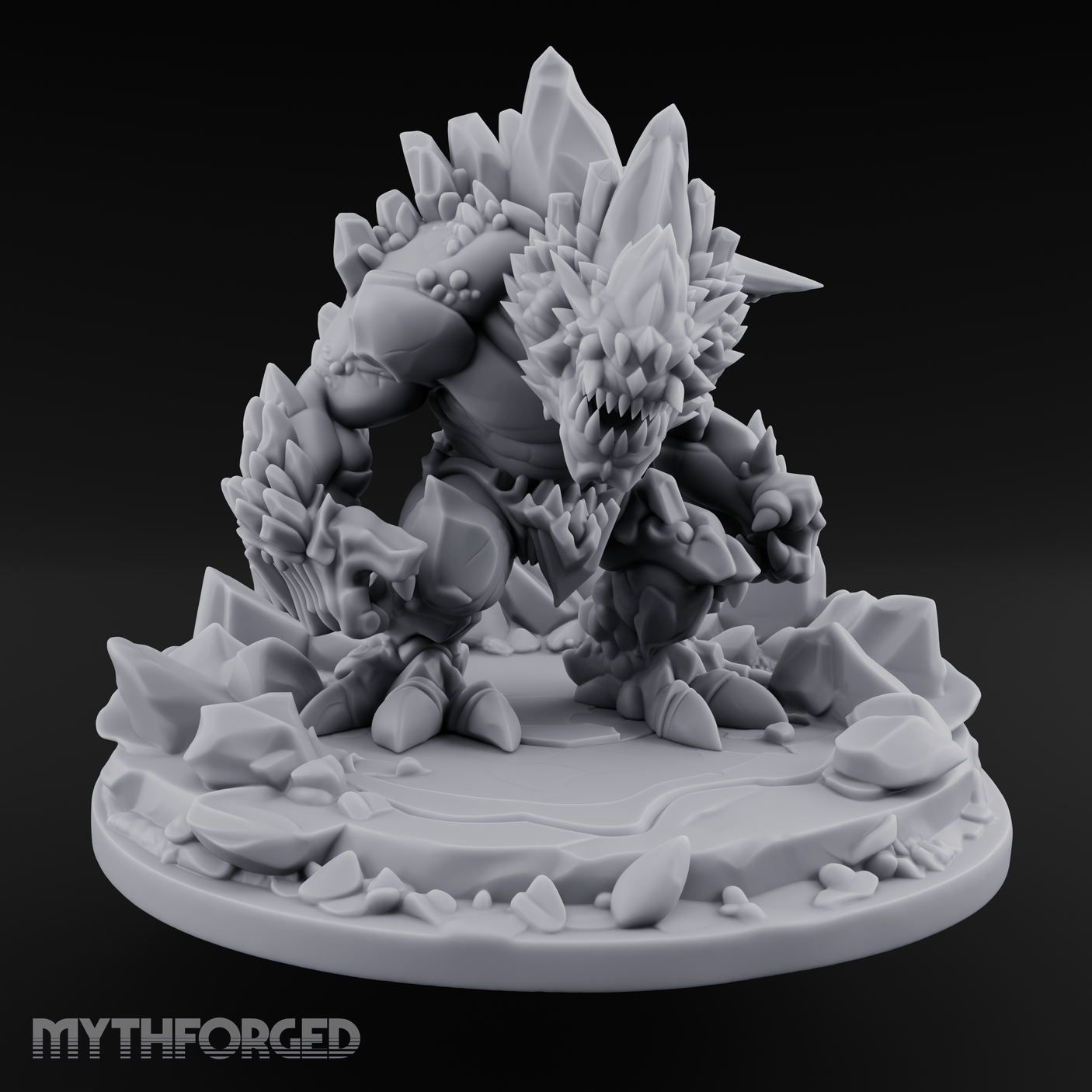 Jagged Awakening Ice Golem Sentinel Miniature for Dungeons and Dragons, Pathfinder or other TTRPGs