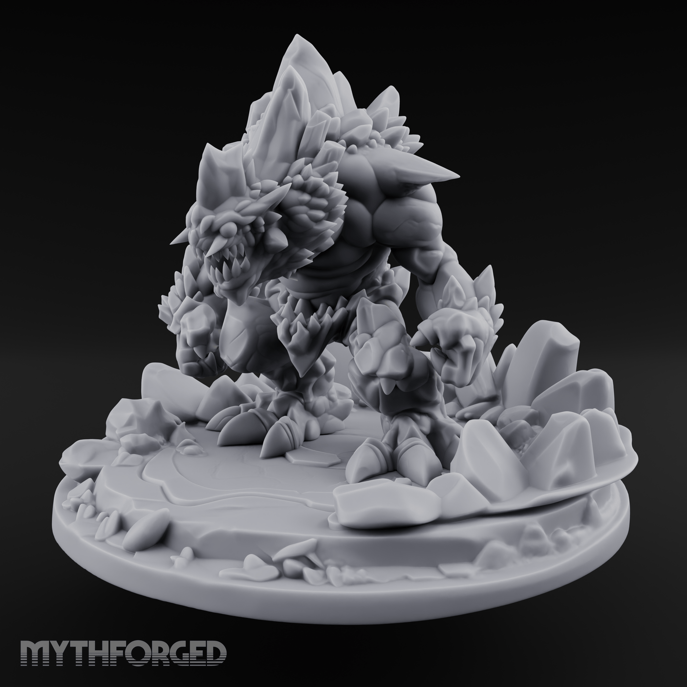Jagged Awakening Ice Golem Sentinel Miniature for Dungeons and Dragons, Pathfinder or other TTRPGs