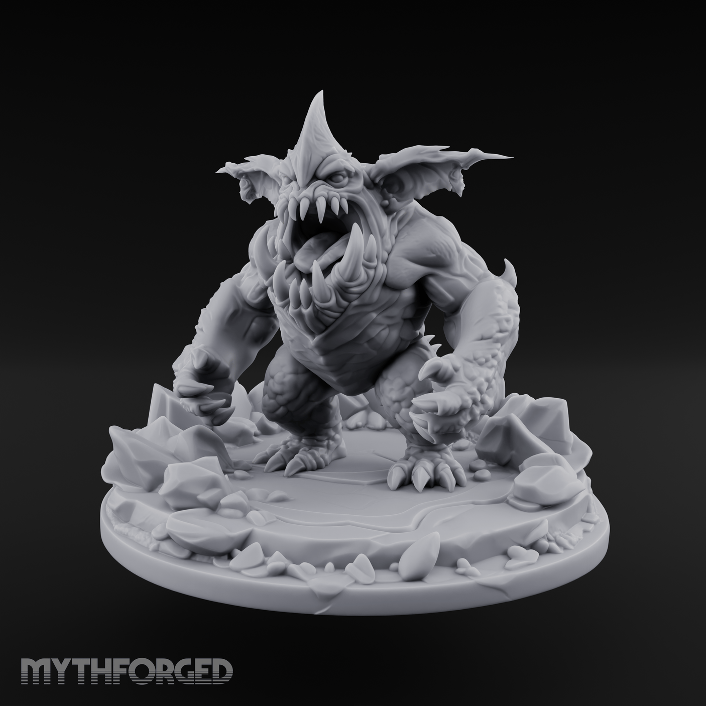 Mouth Wide Open Ice Imp Miniature for Dungeons and Dragons, Pathfinder or other TTRPGs